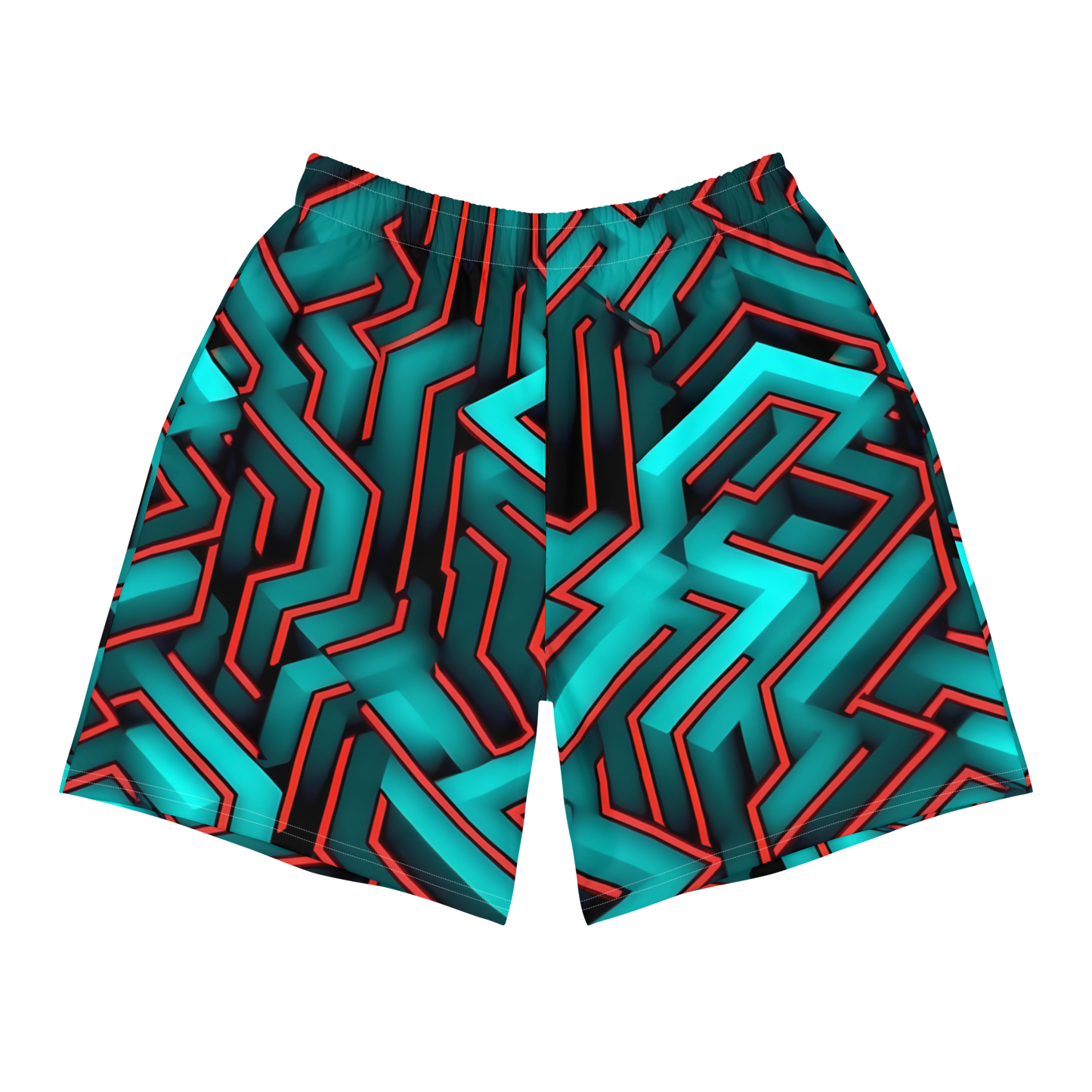 3D Maze Illusion | 3D Patterns | All-Over Print Men's Recycled Athletic Shorts - #2