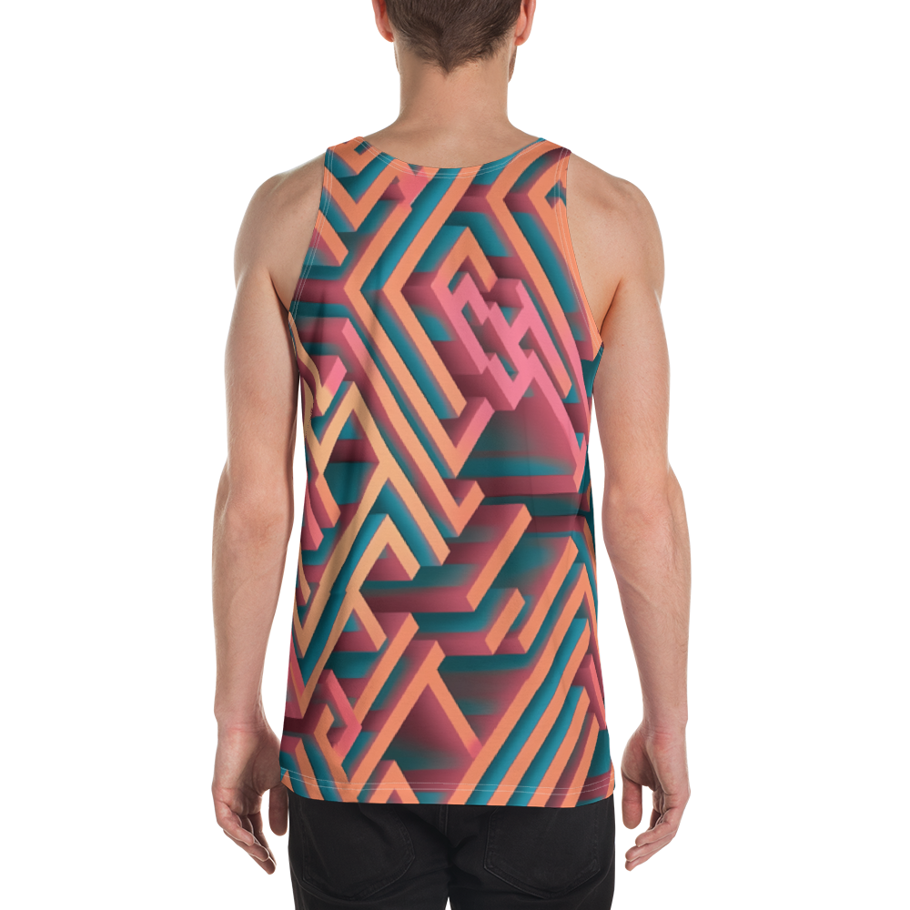 3D Maze Illusion | 3D Patterns | All-Over Print Men's Tank Top - #1