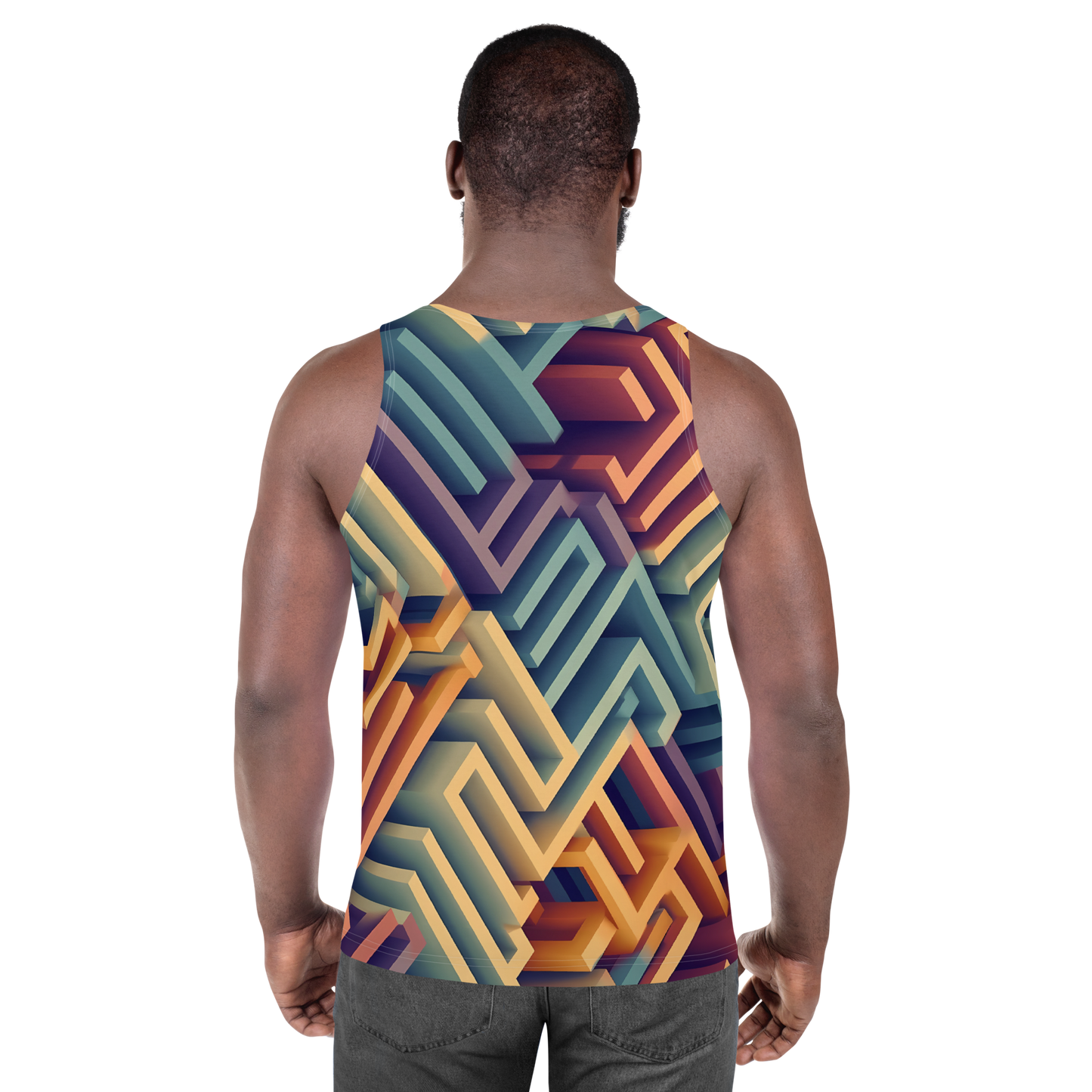 3D Maze Illusion | 3D Patterns | All-Over Print Men's Tank Top - #3