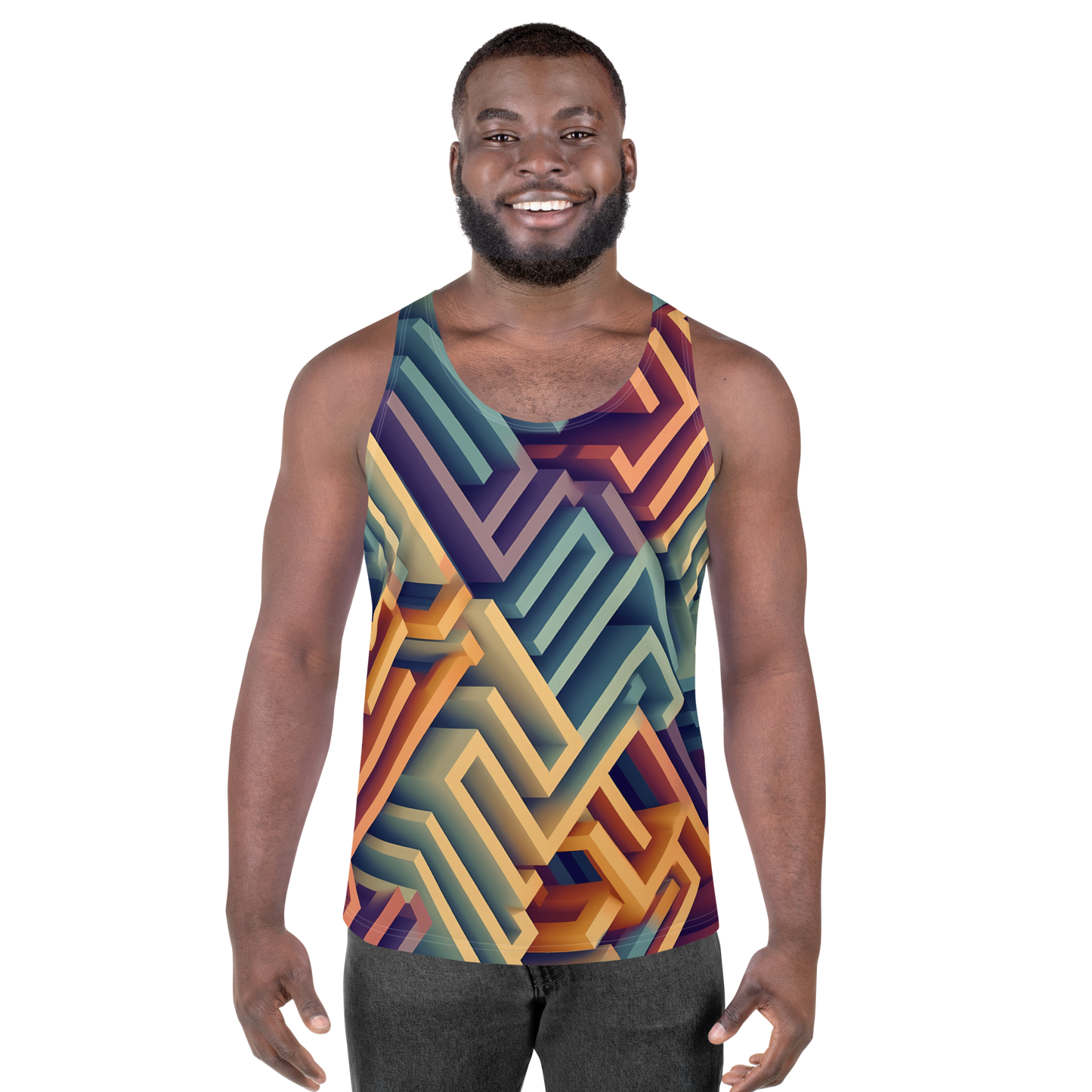 3D Maze Illusion | 3D Patterns | All-Over Print Men's Tank Top - #3