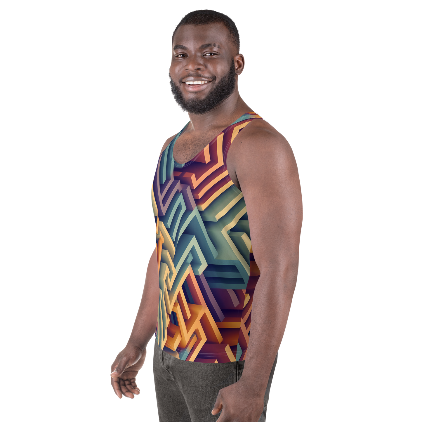 3D Maze Illusion | 3D Patterns | All-Over Print Men's Tank Top - #3