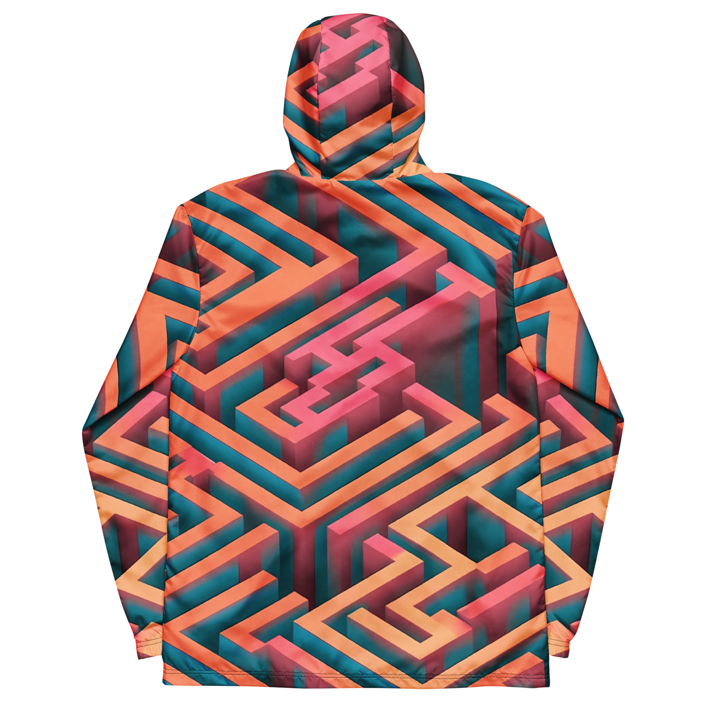 3D Maze Illusion | 3D Patterns | All-Over Print Men's Windbreaker - #1