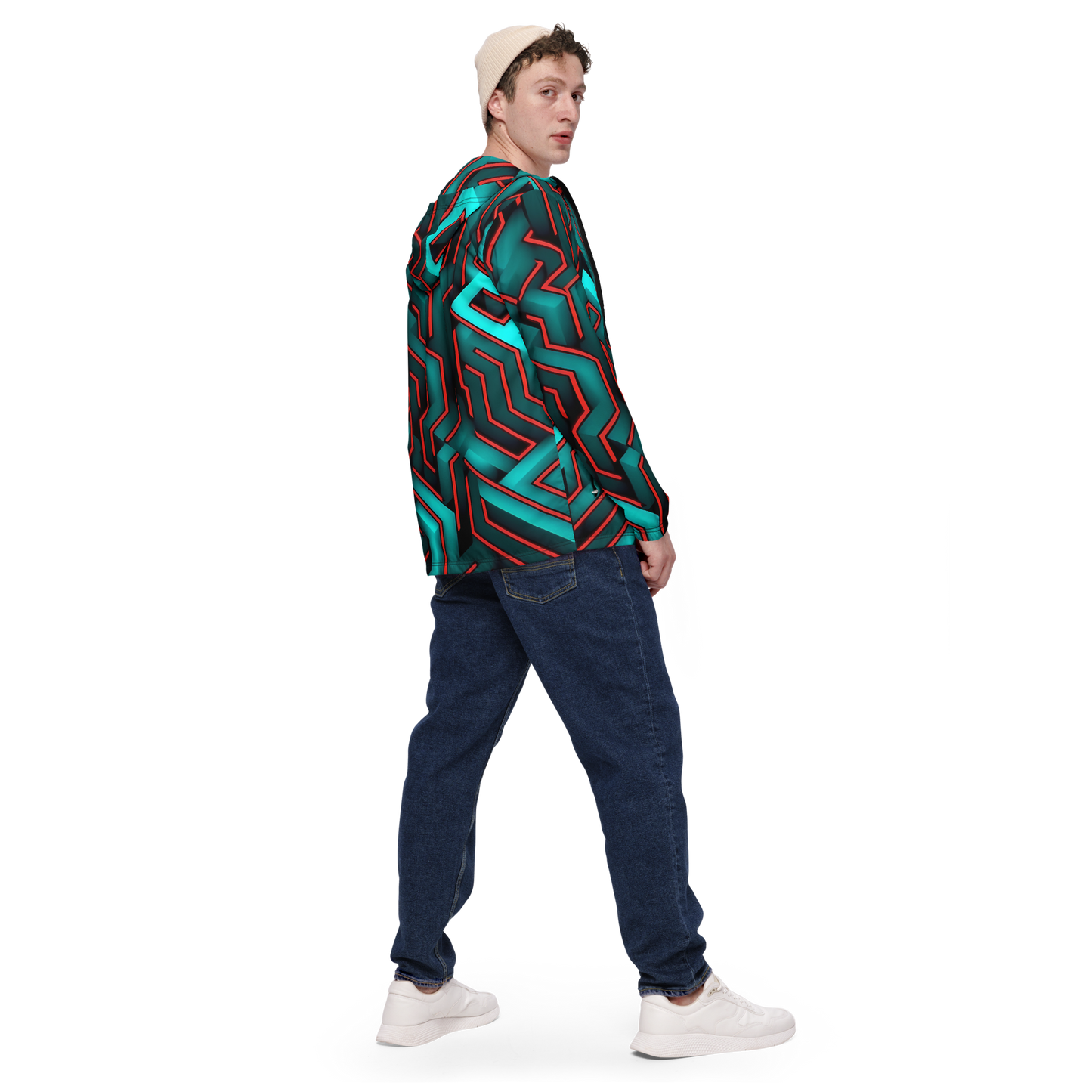 3D Maze Illusion | 3D Patterns | All-Over Print Men's Windbreaker - #2