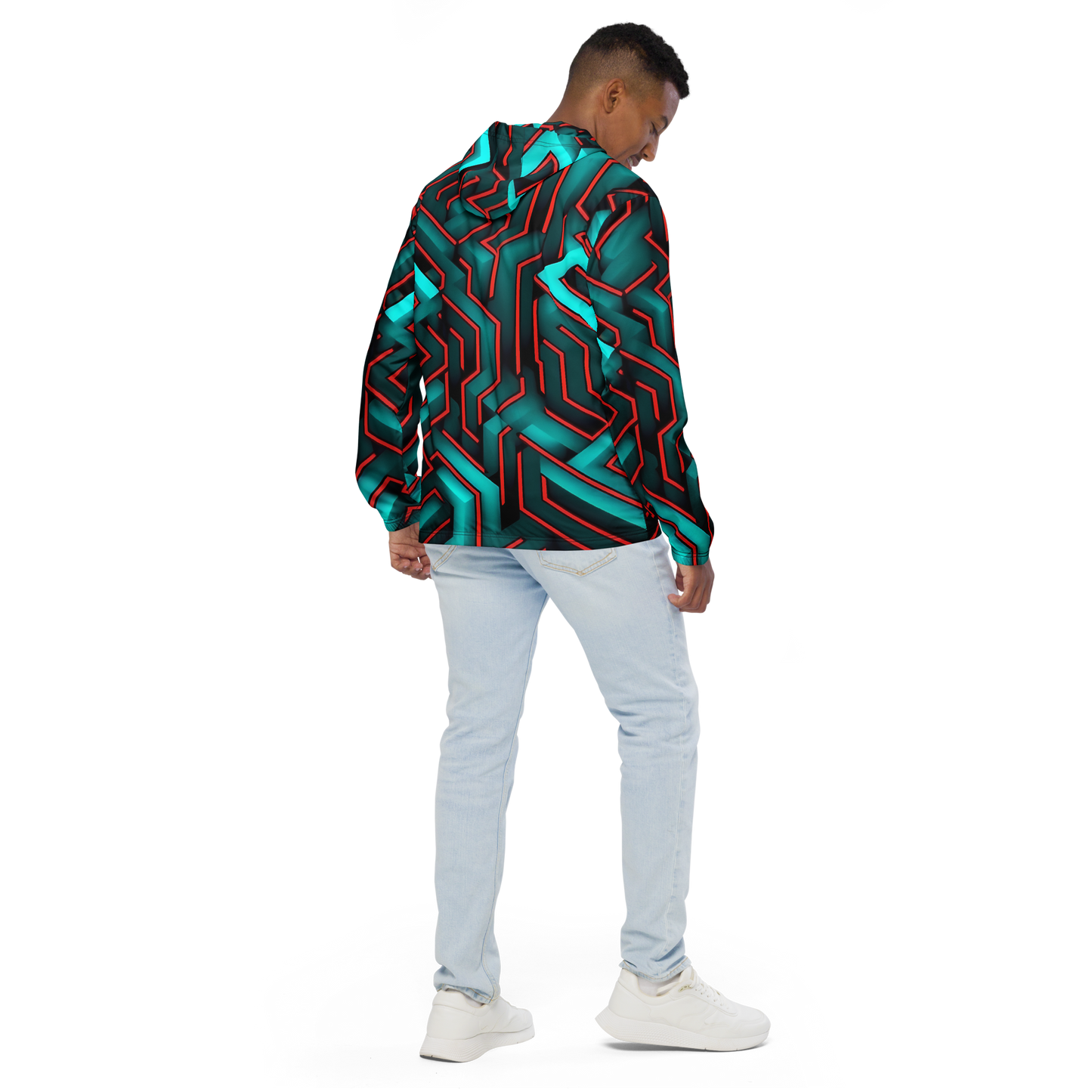 3D Maze Illusion | 3D Patterns | All-Over Print Men's Windbreaker - #2