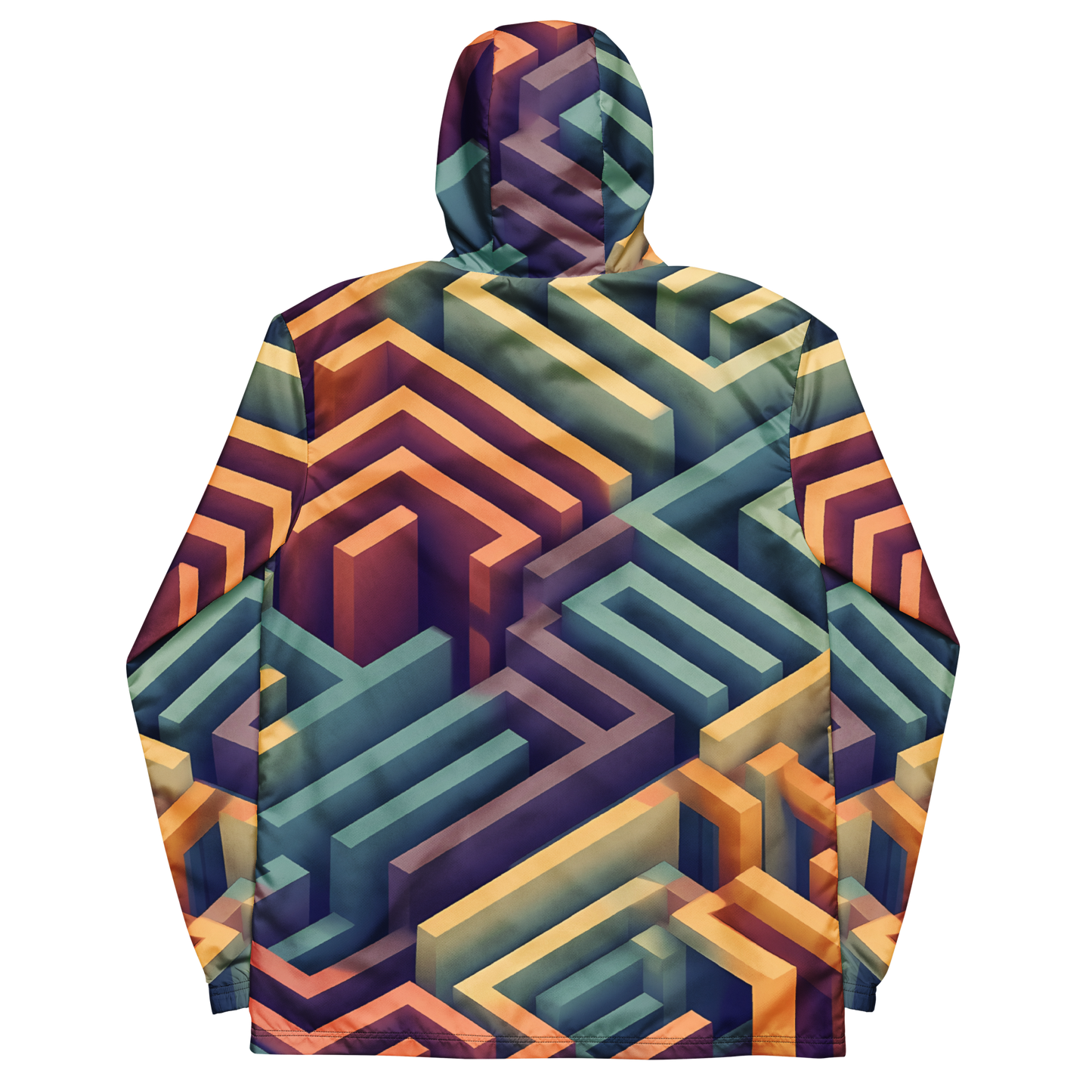 3D Maze Illusion | 3D Patterns | All-Over Print Men's Windbreaker - #3