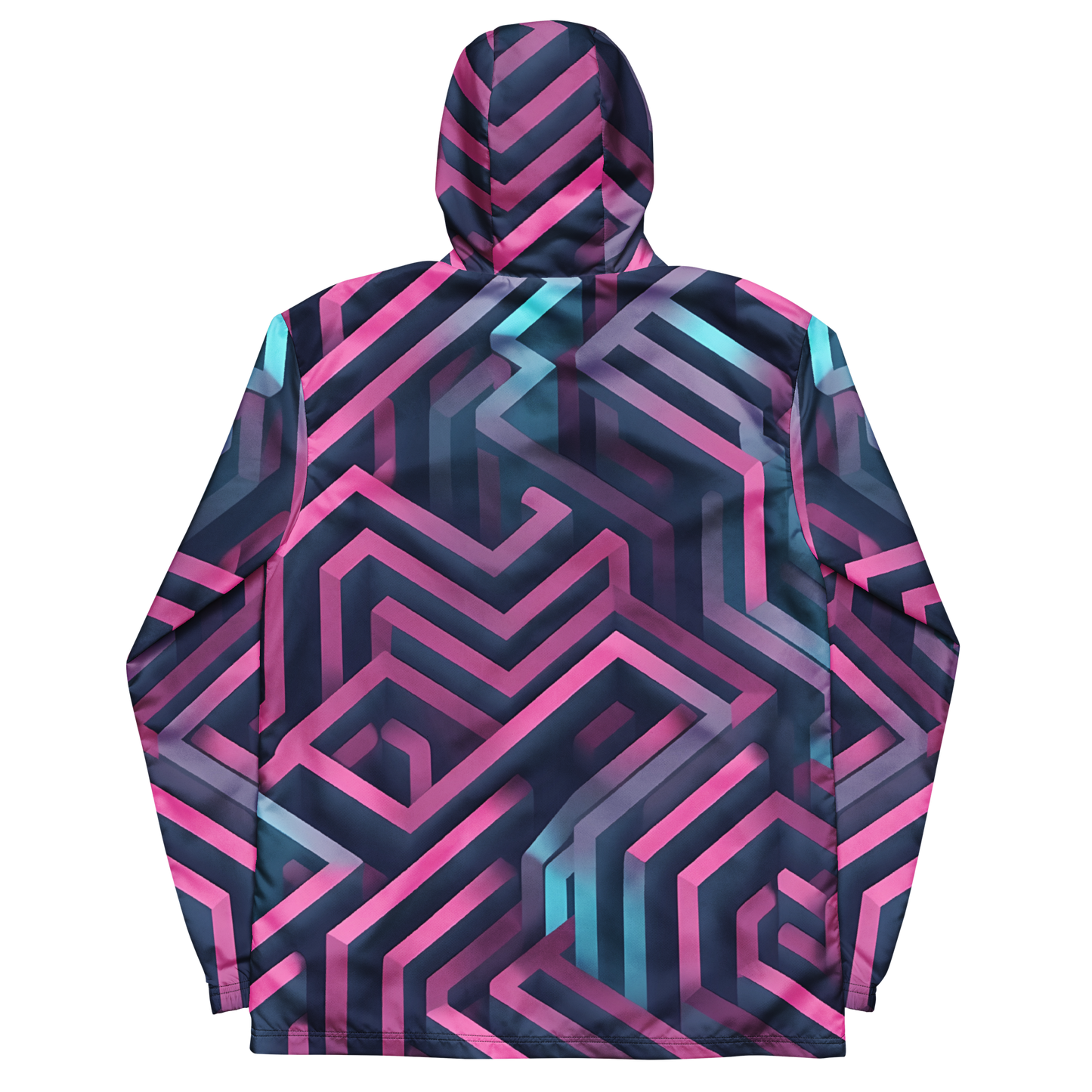 3D Maze Illusion | 3D Patterns | All-Over Print Men's Windbreaker - #4