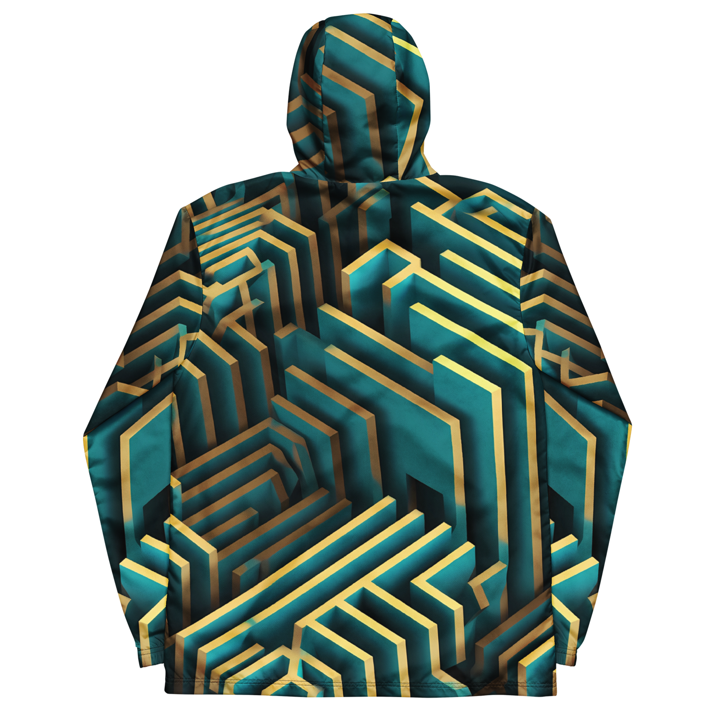 3D Maze Illusion | 3D Patterns | All-Over Print Men's Windbreaker - #5