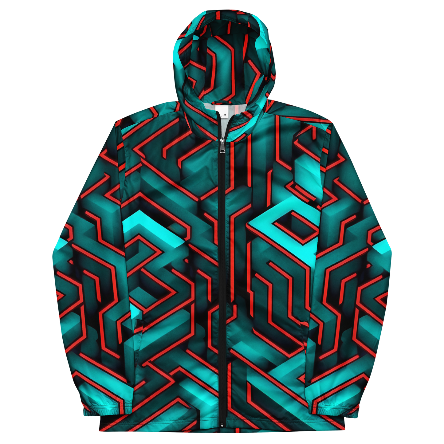 3D Maze Illusion | 3D Patterns | All-Over Print Men's Windbreaker - #2