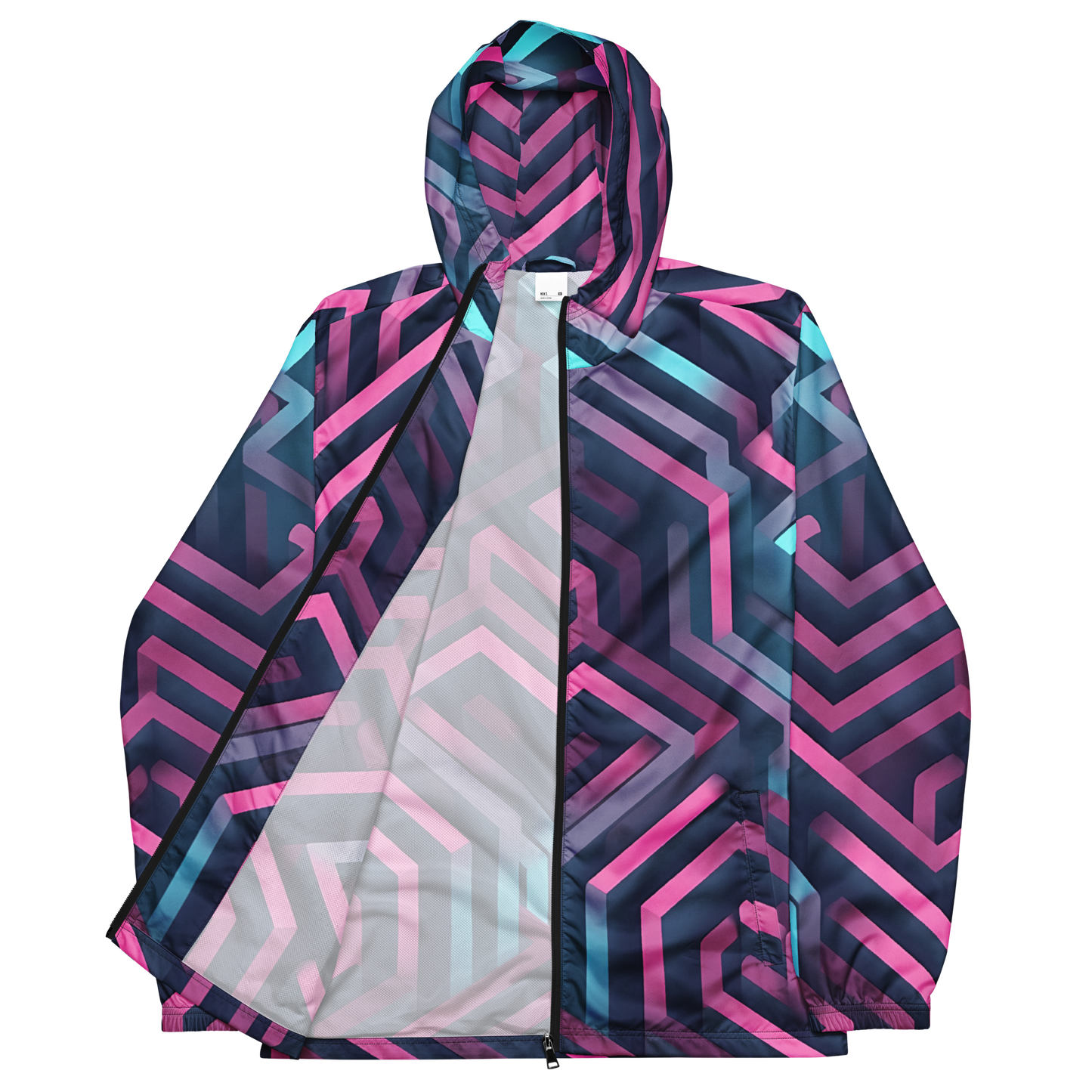 3D Maze Illusion | 3D Patterns | All-Over Print Men's Windbreaker - #4