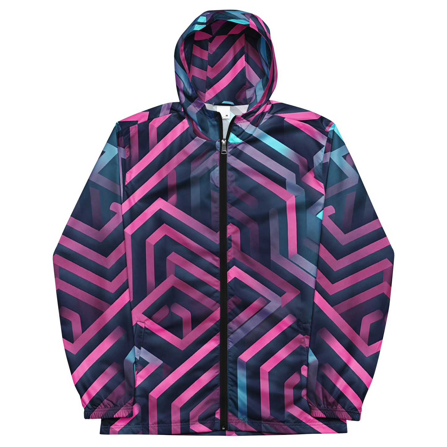 3D Maze Illusion | 3D Patterns | All-Over Print Men's Windbreaker - #4