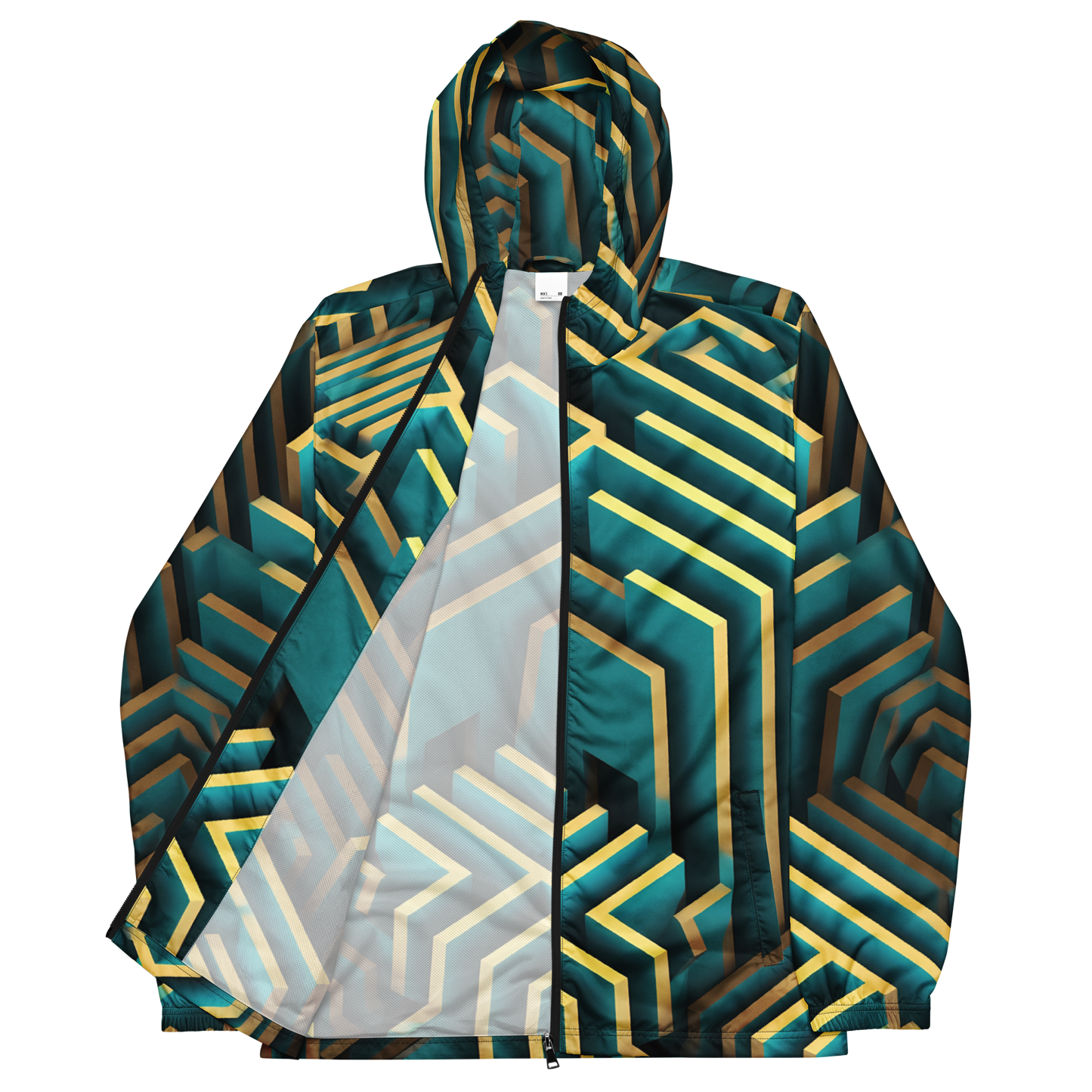 3D Maze Illusion | 3D Patterns | All-Over Print Men's Windbreaker - #5