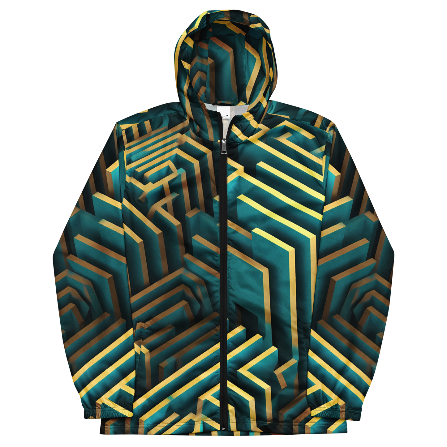 3D Maze Illusion | 3D Patterns | All-Over Print Men's Windbreaker - #5