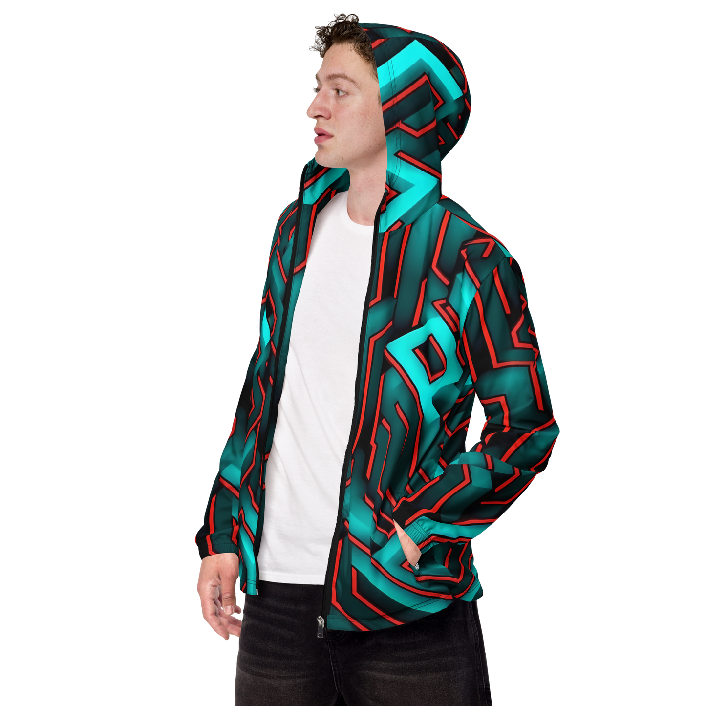 3D Maze Illusion | 3D Patterns | All-Over Print Men's Windbreaker - #2