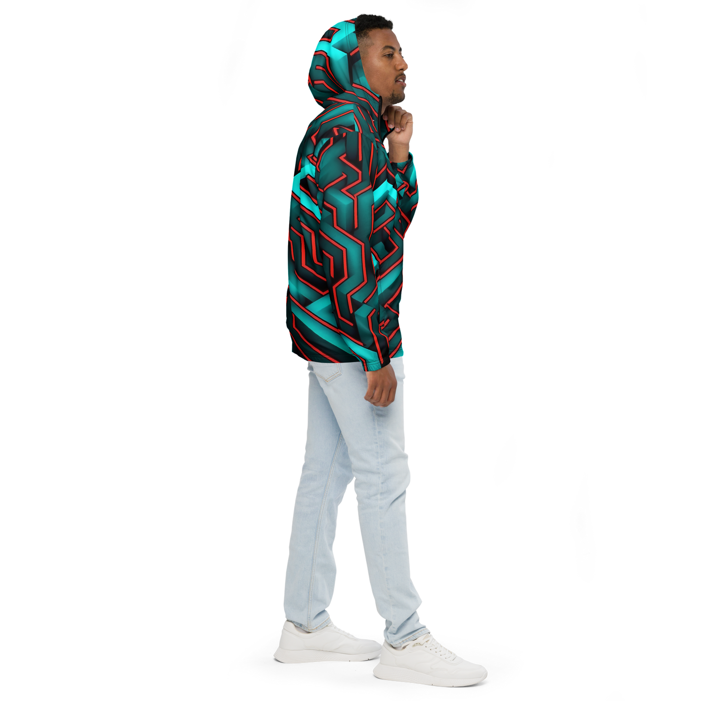 3D Maze Illusion | 3D Patterns | All-Over Print Men's Windbreaker - #2