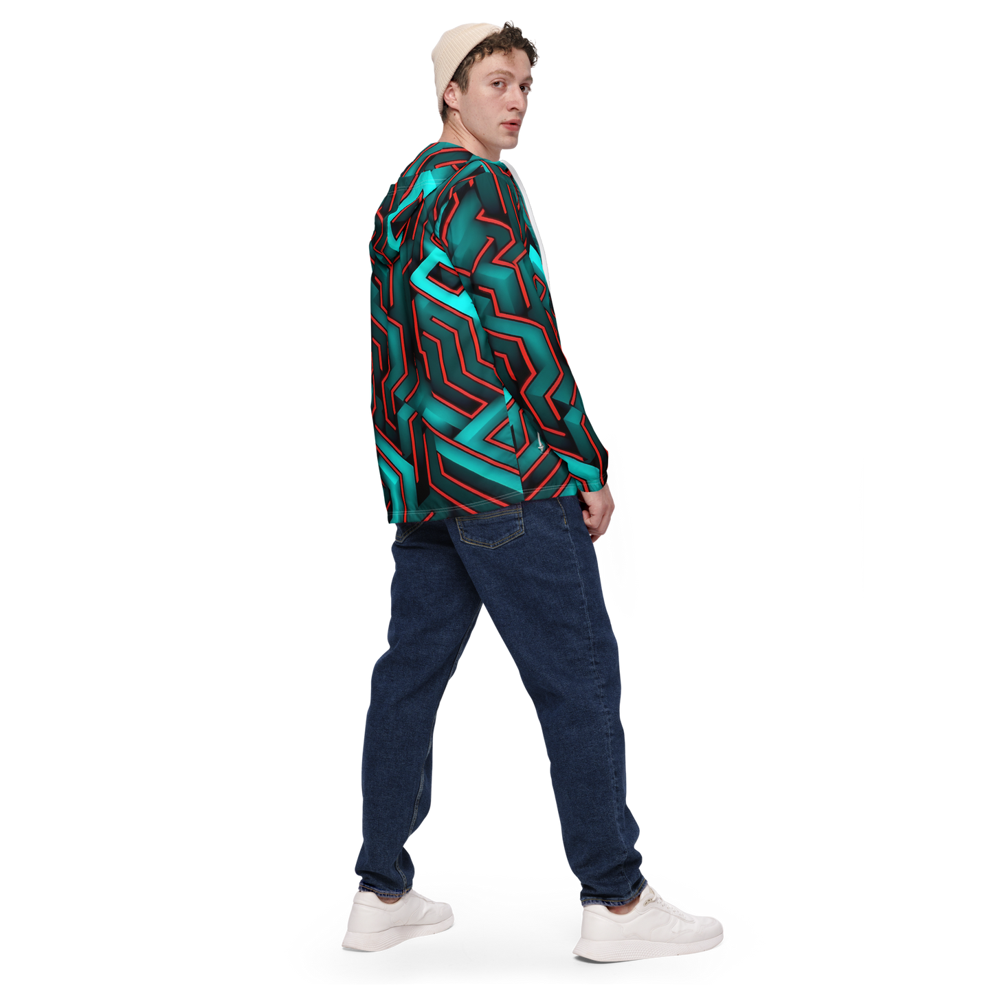 3D Maze Illusion | 3D Patterns | All-Over Print Men's Windbreaker - #2