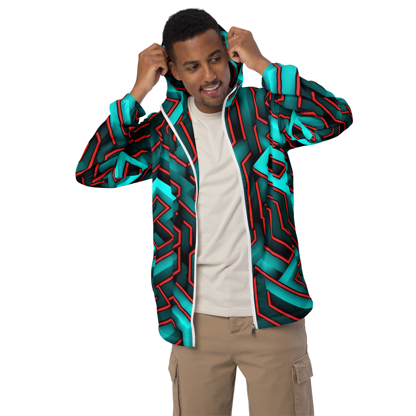 3D Maze Illusion | 3D Patterns | All-Over Print Men's Windbreaker - #2