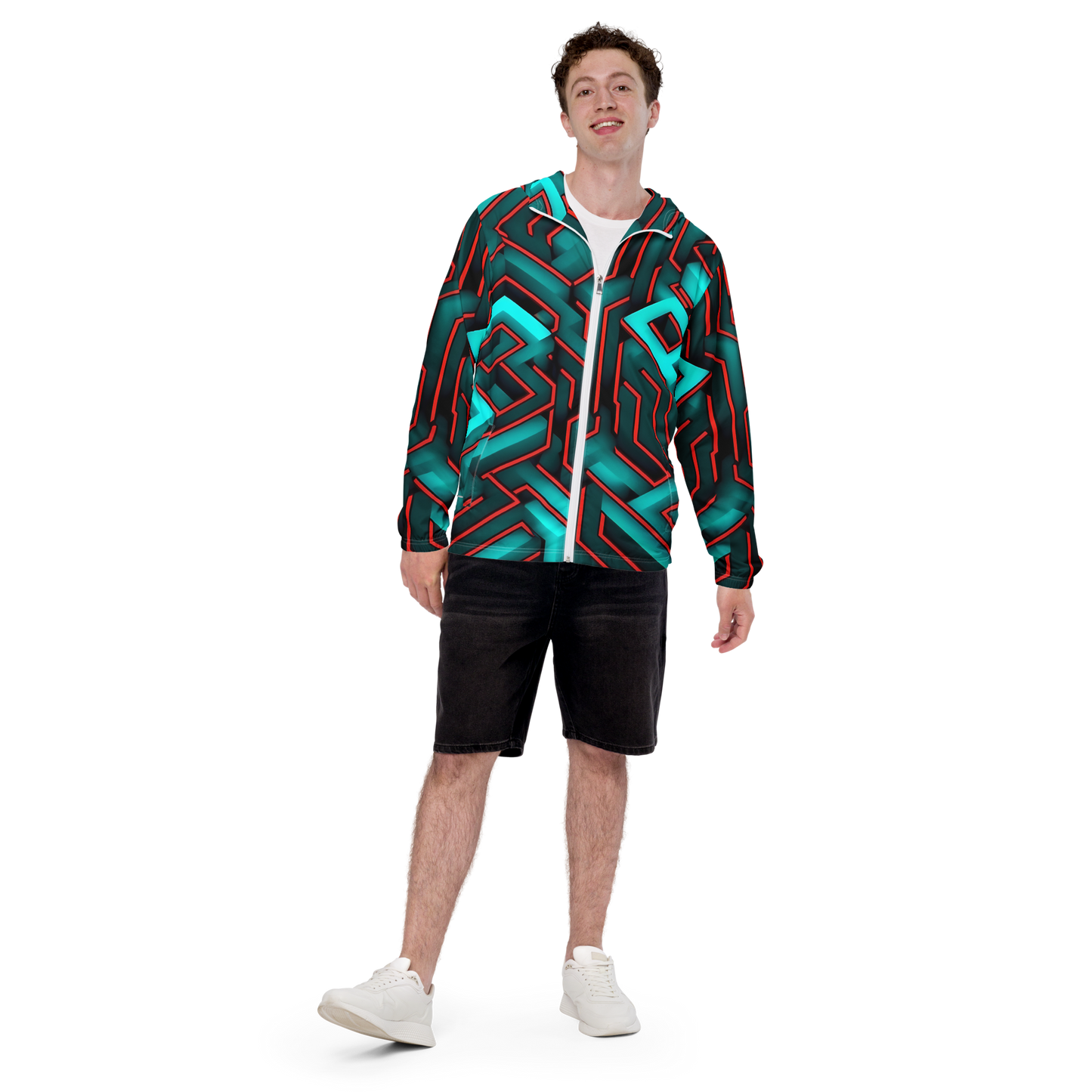 3D Maze Illusion | 3D Patterns | All-Over Print Men's Windbreaker - #2