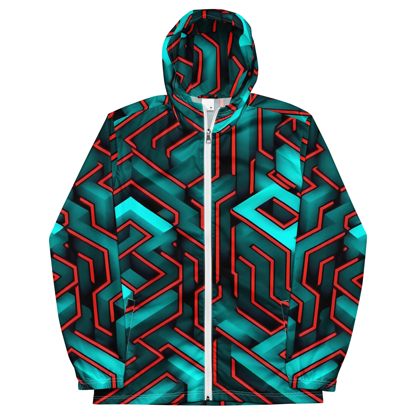 3D Maze Illusion | 3D Patterns | All-Over Print Men's Windbreaker - #2