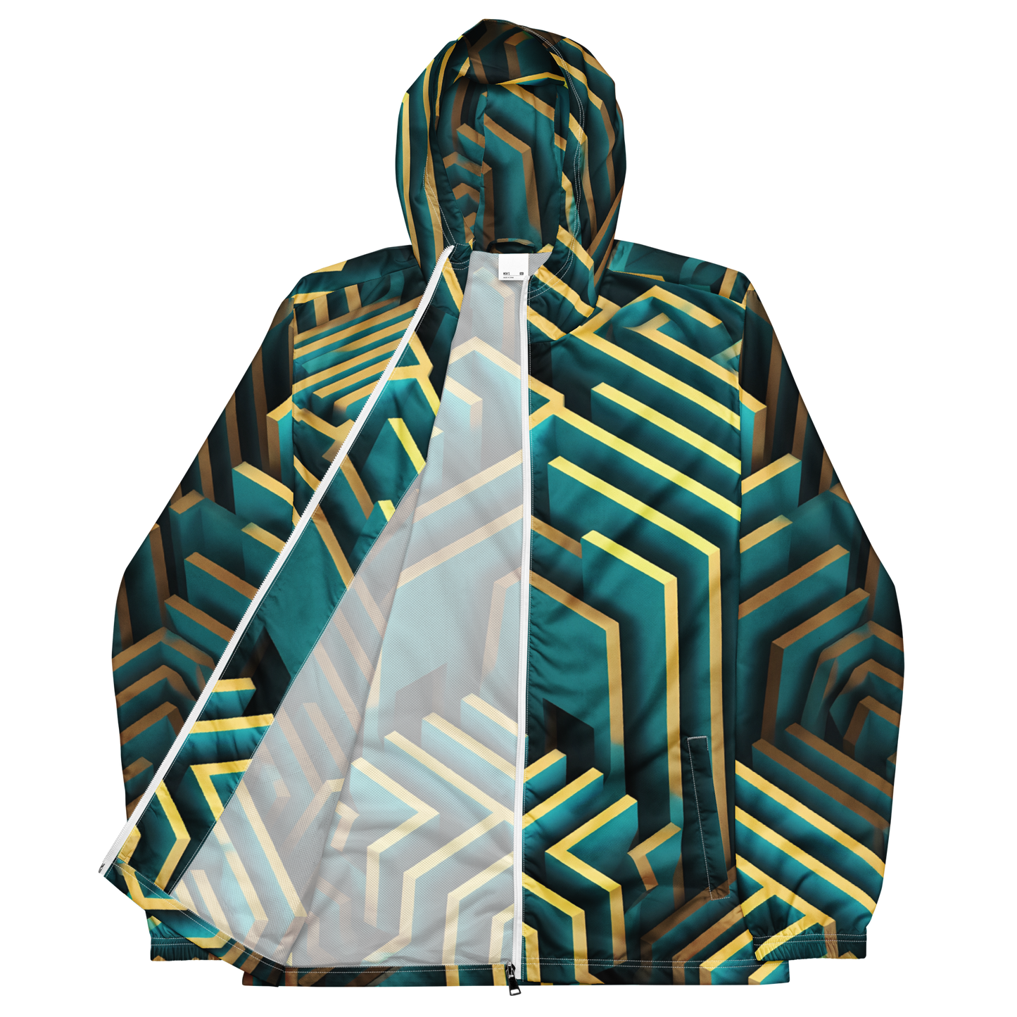 3D Maze Illusion | 3D Patterns | All-Over Print Men's Windbreaker - #5