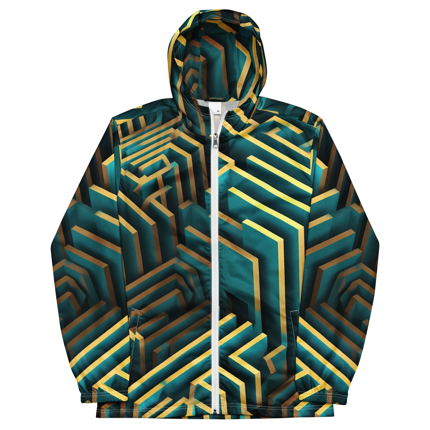 3D Maze Illusion | 3D Patterns | All-Over Print Men's Windbreaker - #5