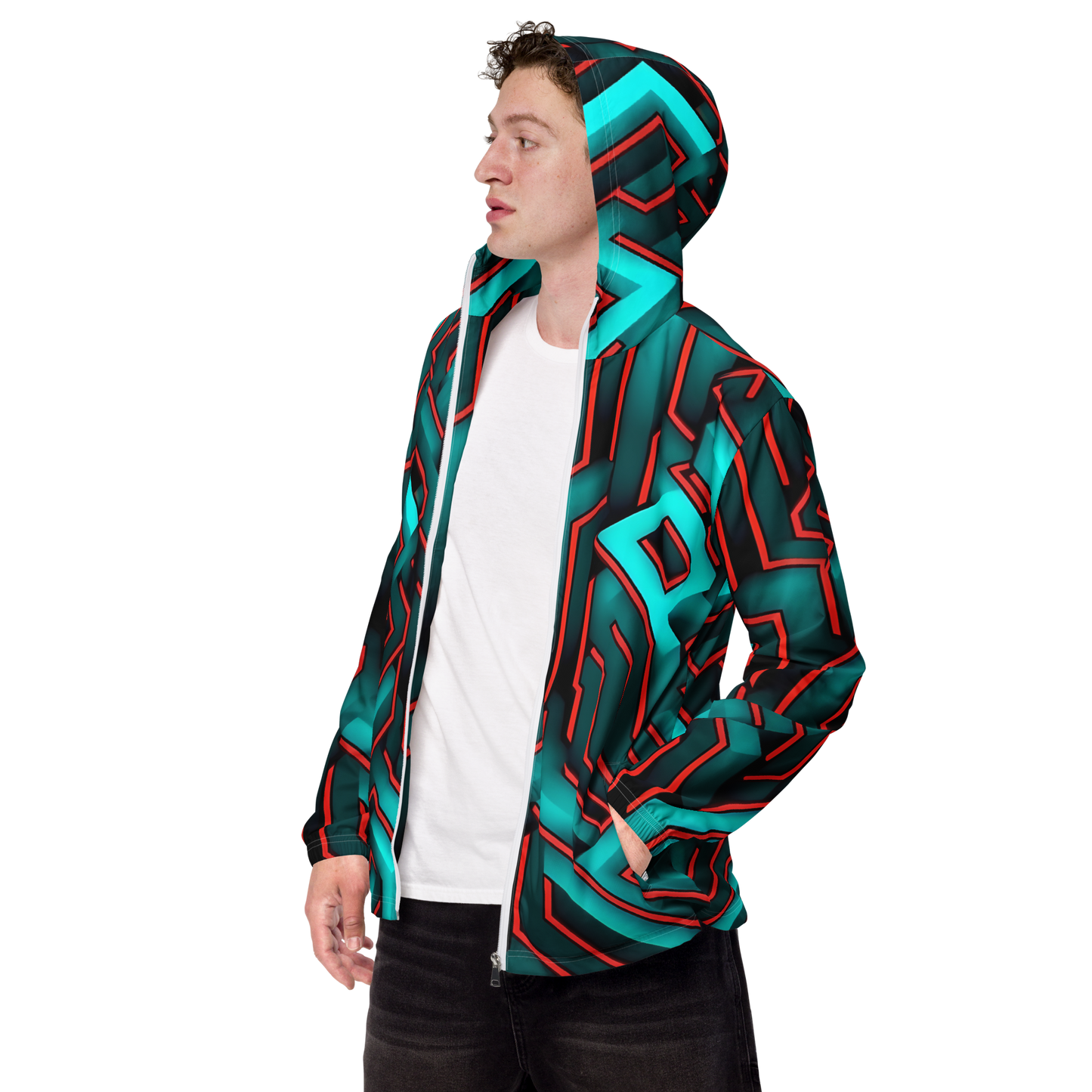 3D Maze Illusion | 3D Patterns | All-Over Print Men's Windbreaker - #2