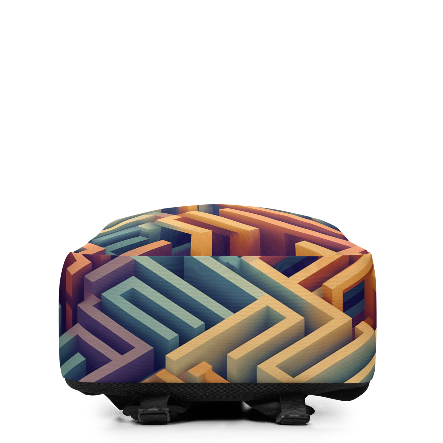 3D Maze Illusion | 3D Patterns | All-Over Print Minimalist Backpack - #3