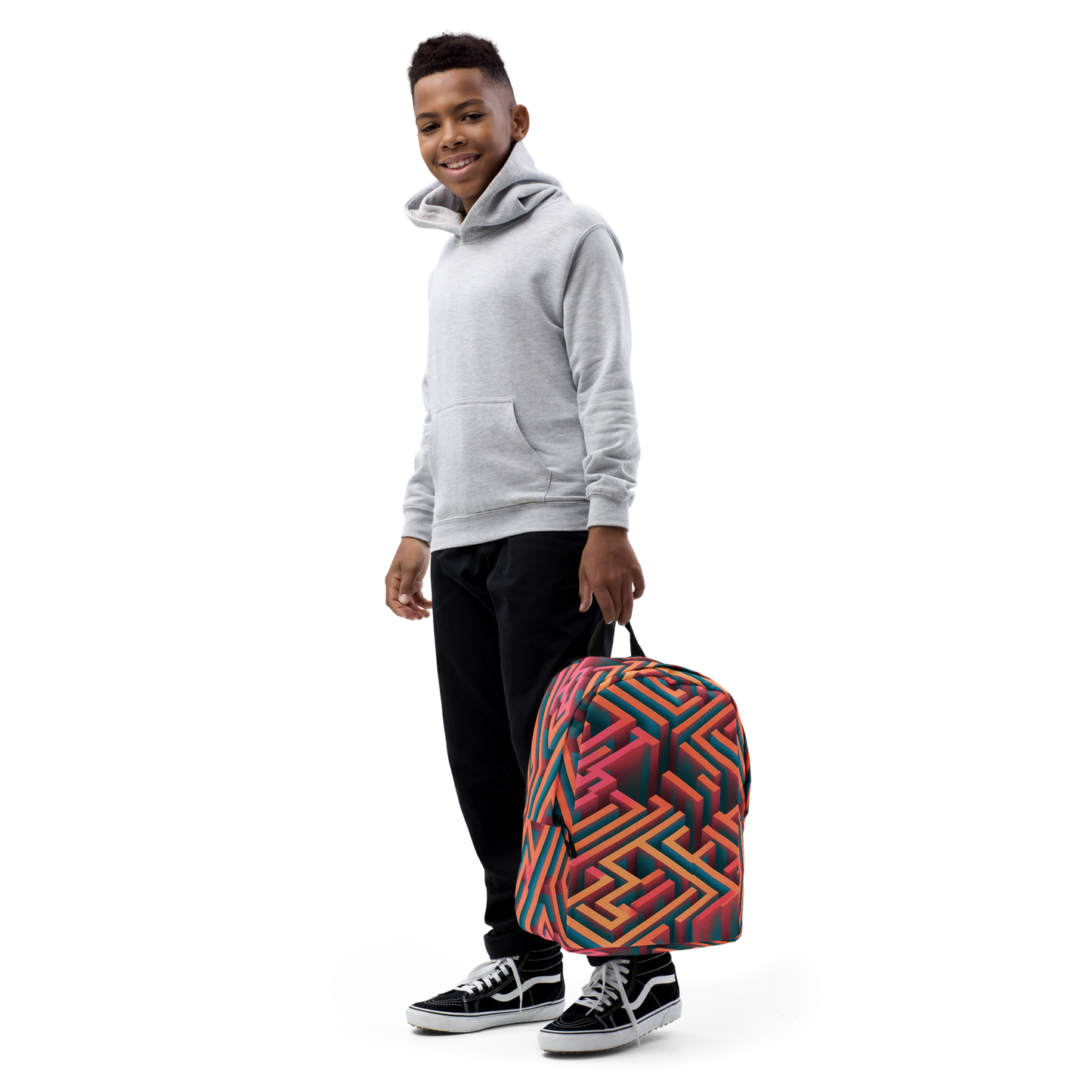 3D Maze Illusion | 3D Patterns | All-Over Print Minimalist Backpack - #1