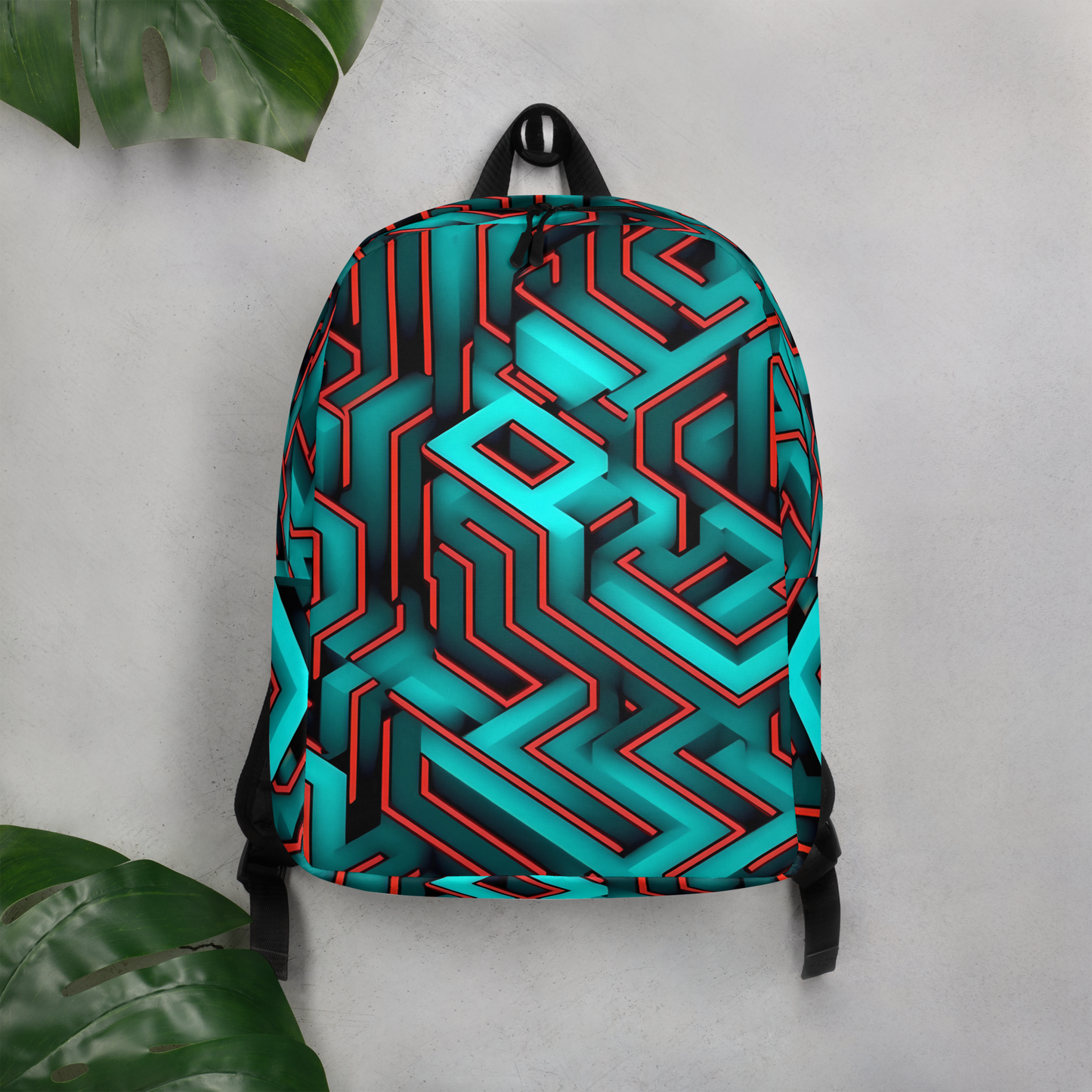 3D Maze Illusion | 3D Patterns | All-Over Print Minimalist Backpack - #2