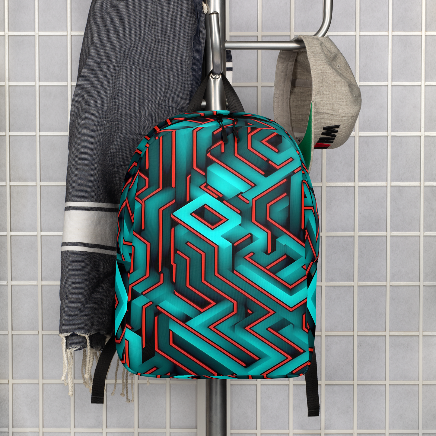 3D Maze Illusion | 3D Patterns | All-Over Print Minimalist Backpack - #2