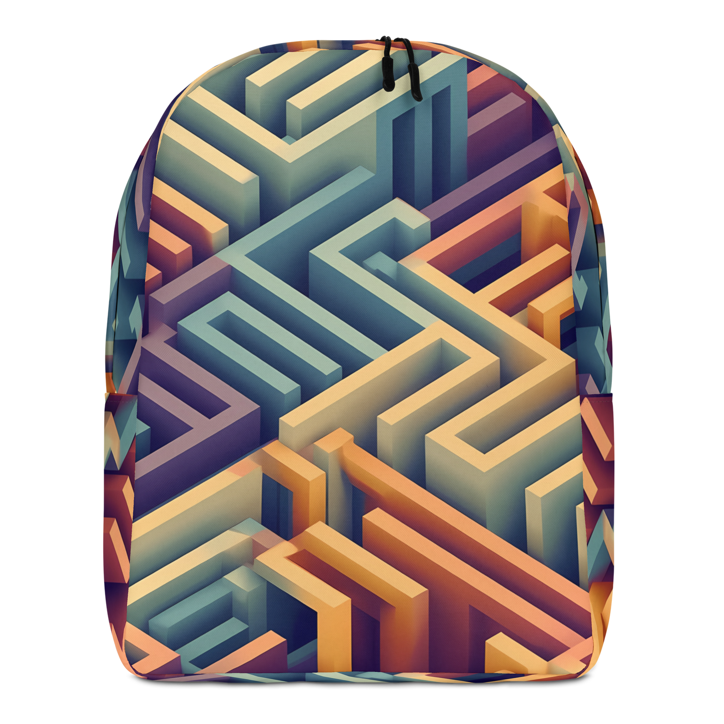 3D Maze Illusion | 3D Patterns | All-Over Print Minimalist Backpack - #3