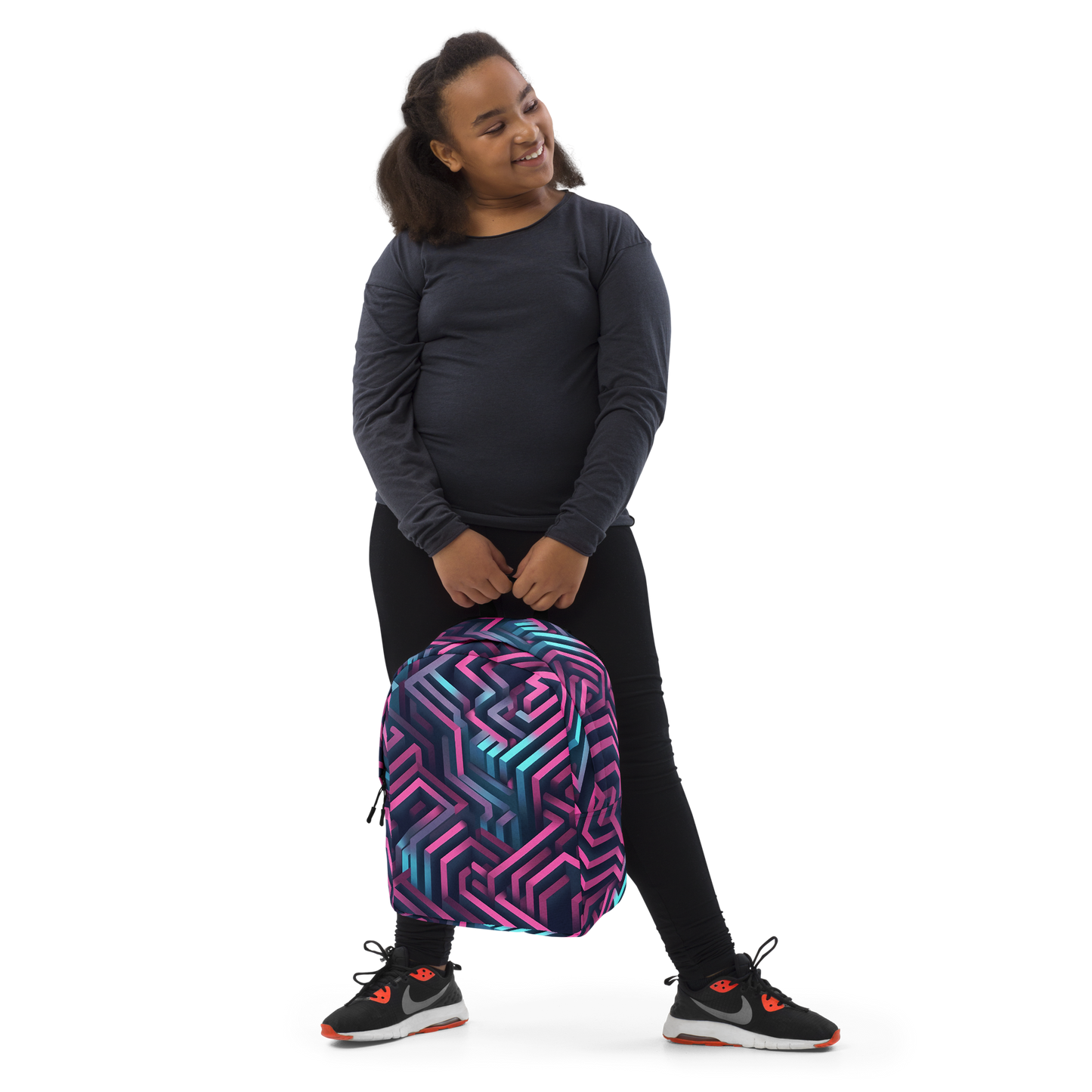 3D Maze Illusion | 3D Patterns | All-Over Print Minimalist Backpack - #4