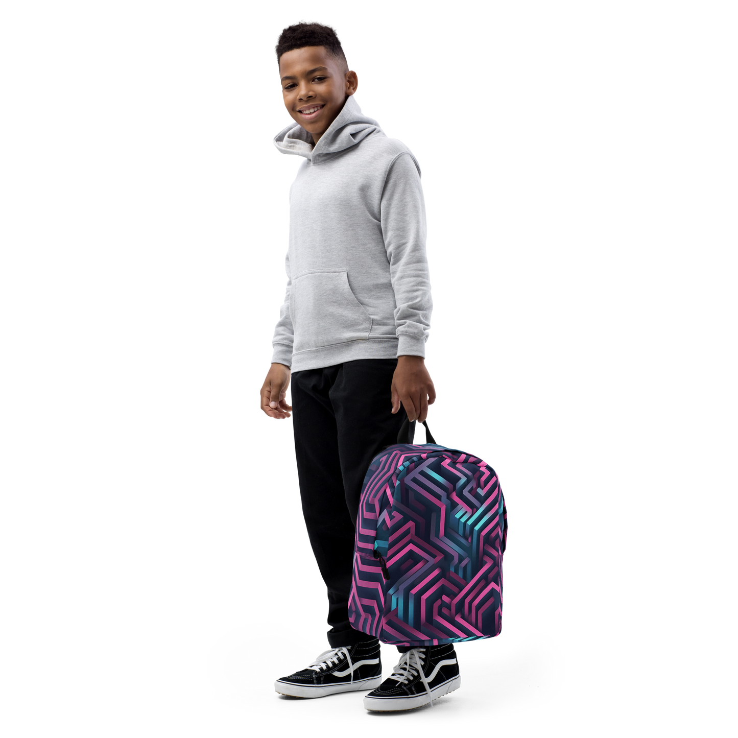 3D Maze Illusion | 3D Patterns | All-Over Print Minimalist Backpack - #4