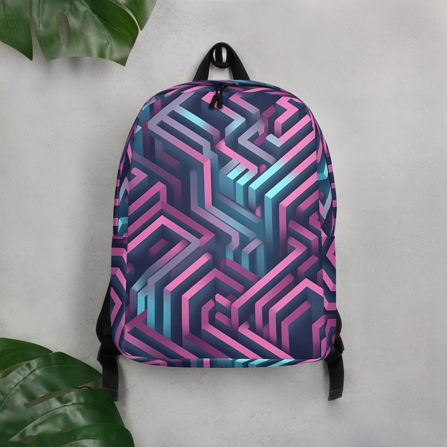 3D Maze Illusion | 3D Patterns | All-Over Print Minimalist Backpack - #4