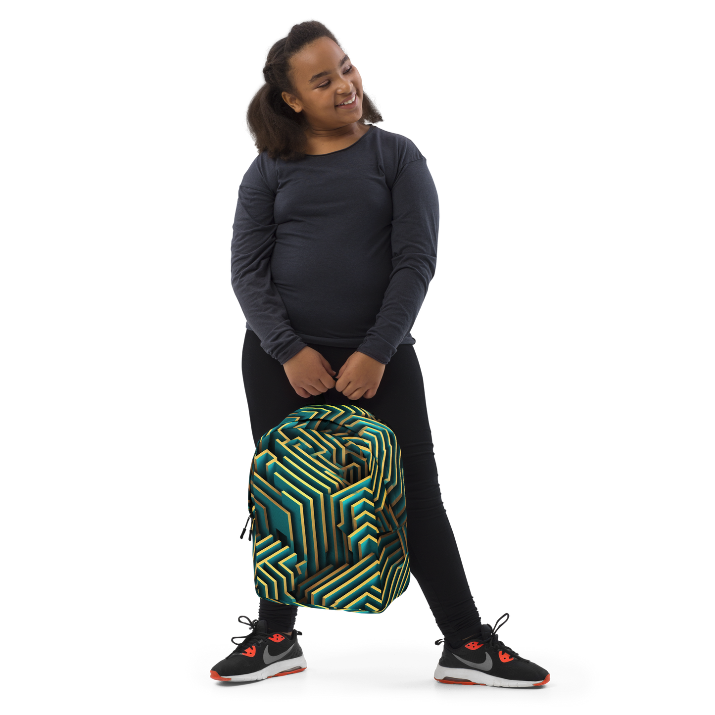 3D Maze Illusion | 3D Patterns | All-Over Print Minimalist Backpack - #5