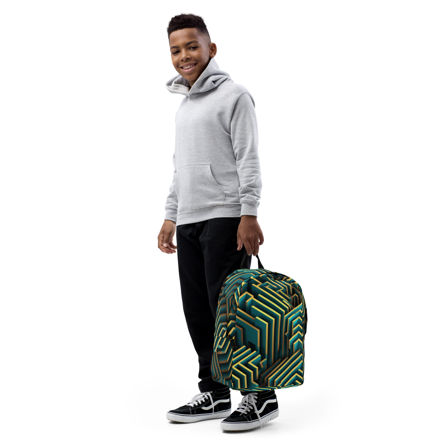 3D Maze Illusion | 3D Patterns | All-Over Print Minimalist Backpack - #5