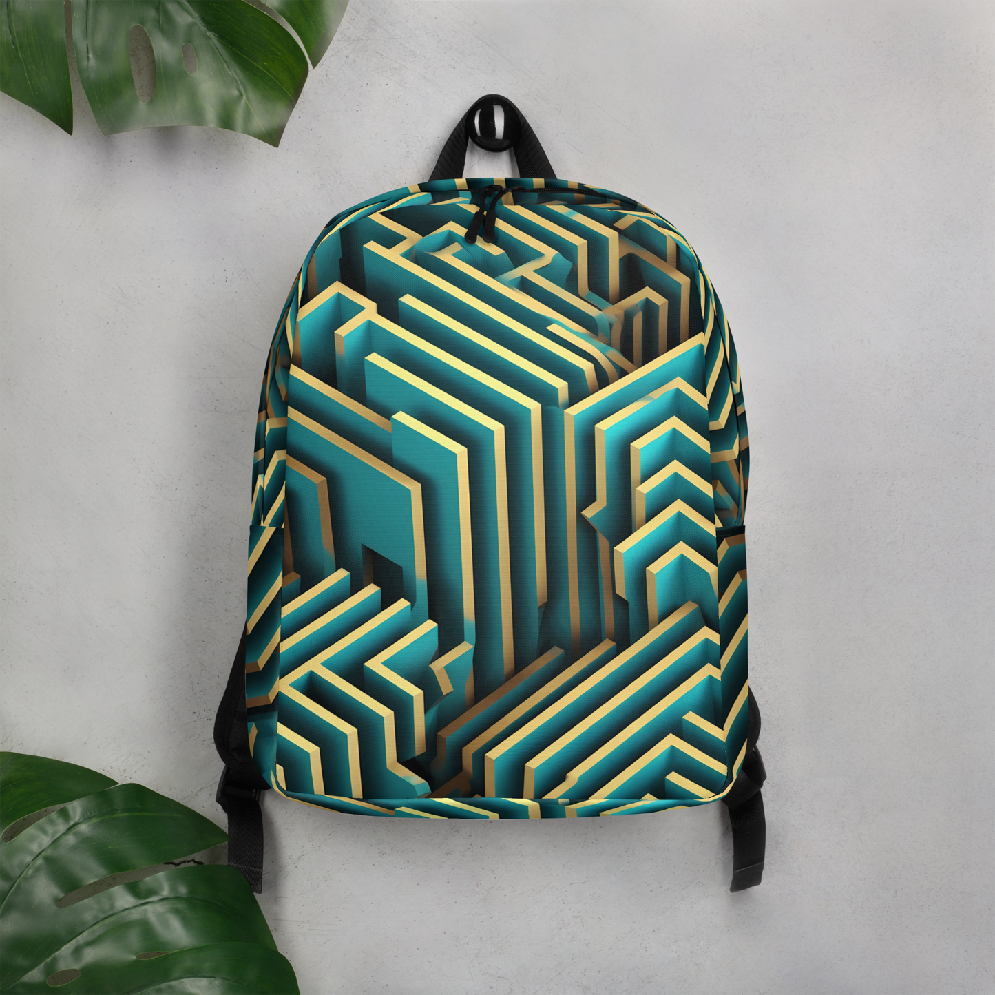 3D Maze Illusion | 3D Patterns | All-Over Print Minimalist Backpack - #5