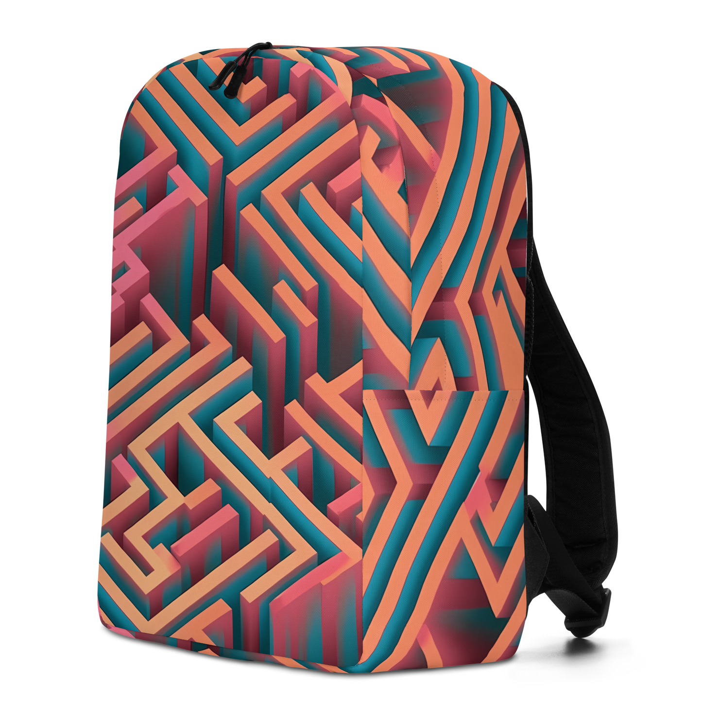 3D Maze Illusion | 3D Patterns | All-Over Print Minimalist Backpack - #1