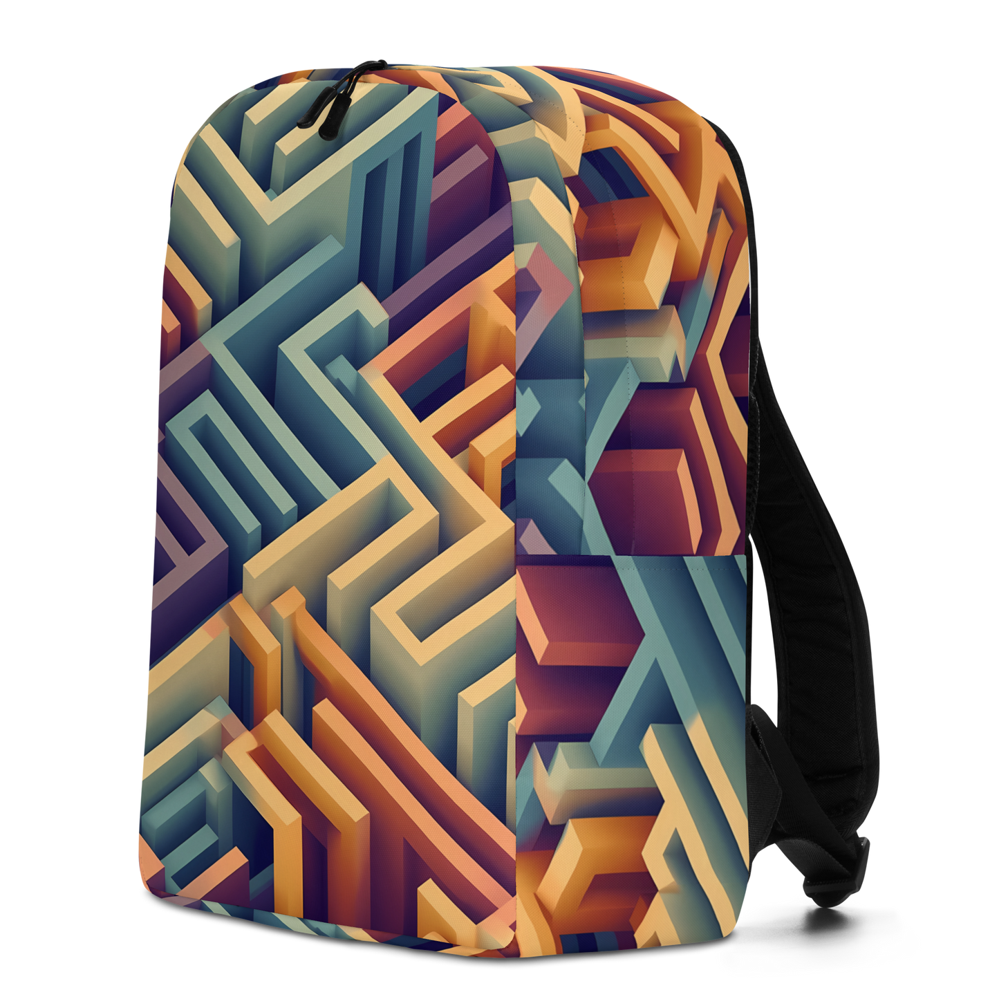 3D Maze Illusion | 3D Patterns | All-Over Print Minimalist Backpack - #3