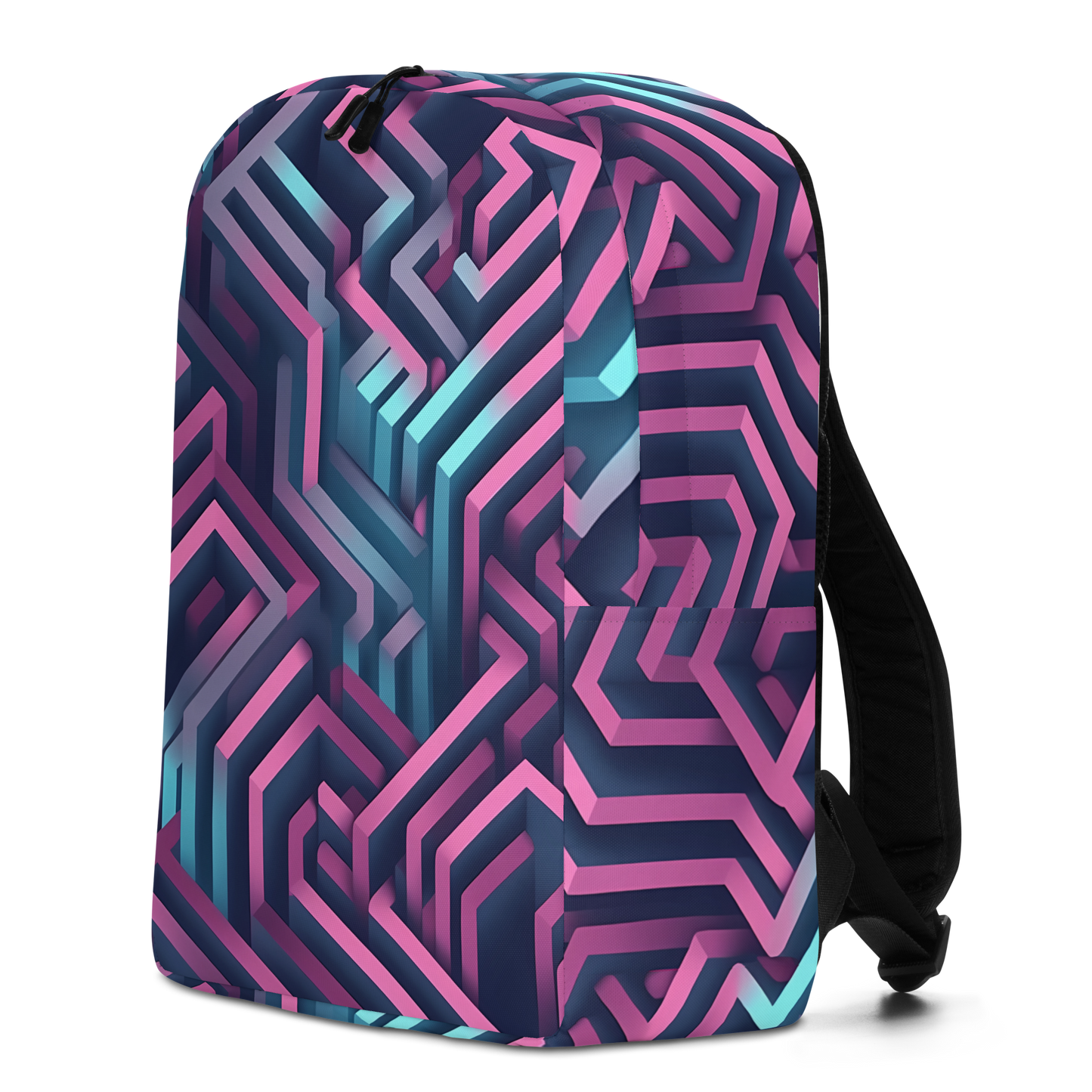 3D Maze Illusion | 3D Patterns | All-Over Print Minimalist Backpack - #4