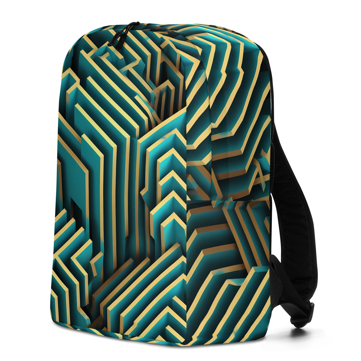 3D Maze Illusion | 3D Patterns | All-Over Print Minimalist Backpack - #5