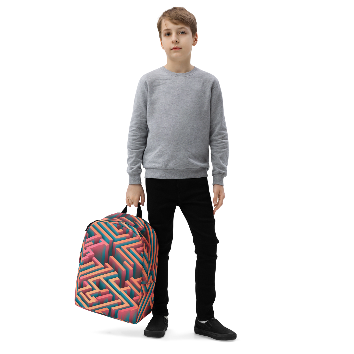 3D Maze Illusion | 3D Patterns | All-Over Print Minimalist Backpack - #1