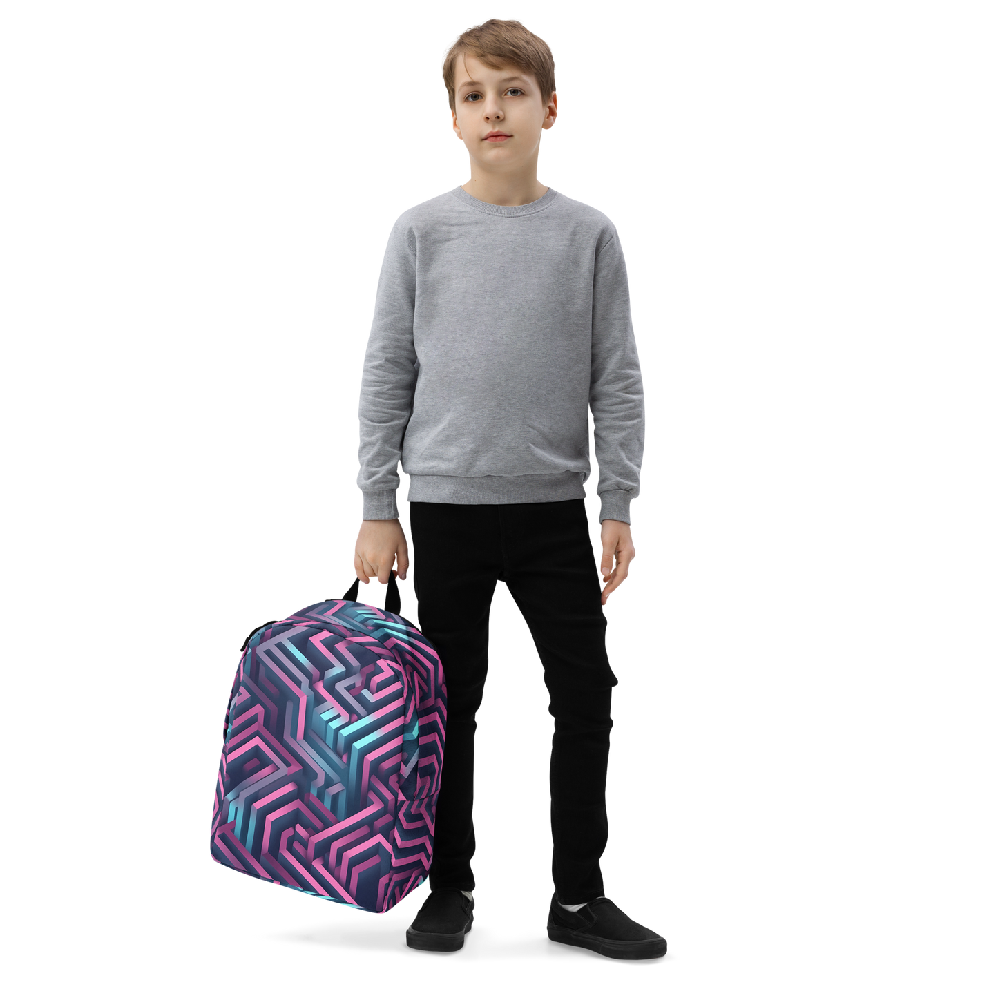 3D Maze Illusion | 3D Patterns | All-Over Print Minimalist Backpack - #4