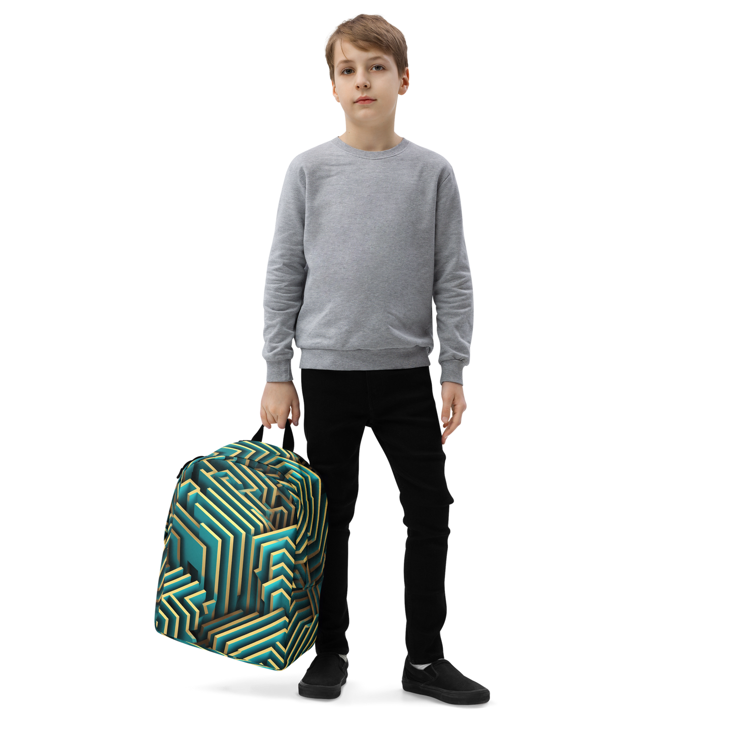 3D Maze Illusion | 3D Patterns | All-Over Print Minimalist Backpack - #5