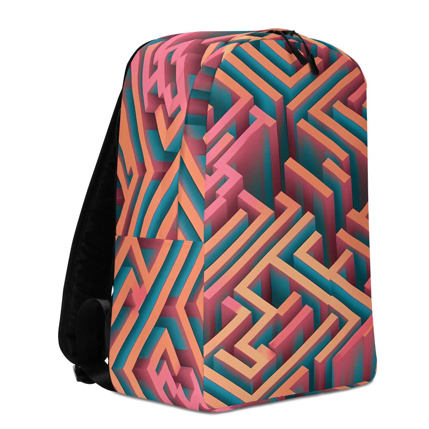 3D Maze Illusion | 3D Patterns | All-Over Print Minimalist Backpack - #1