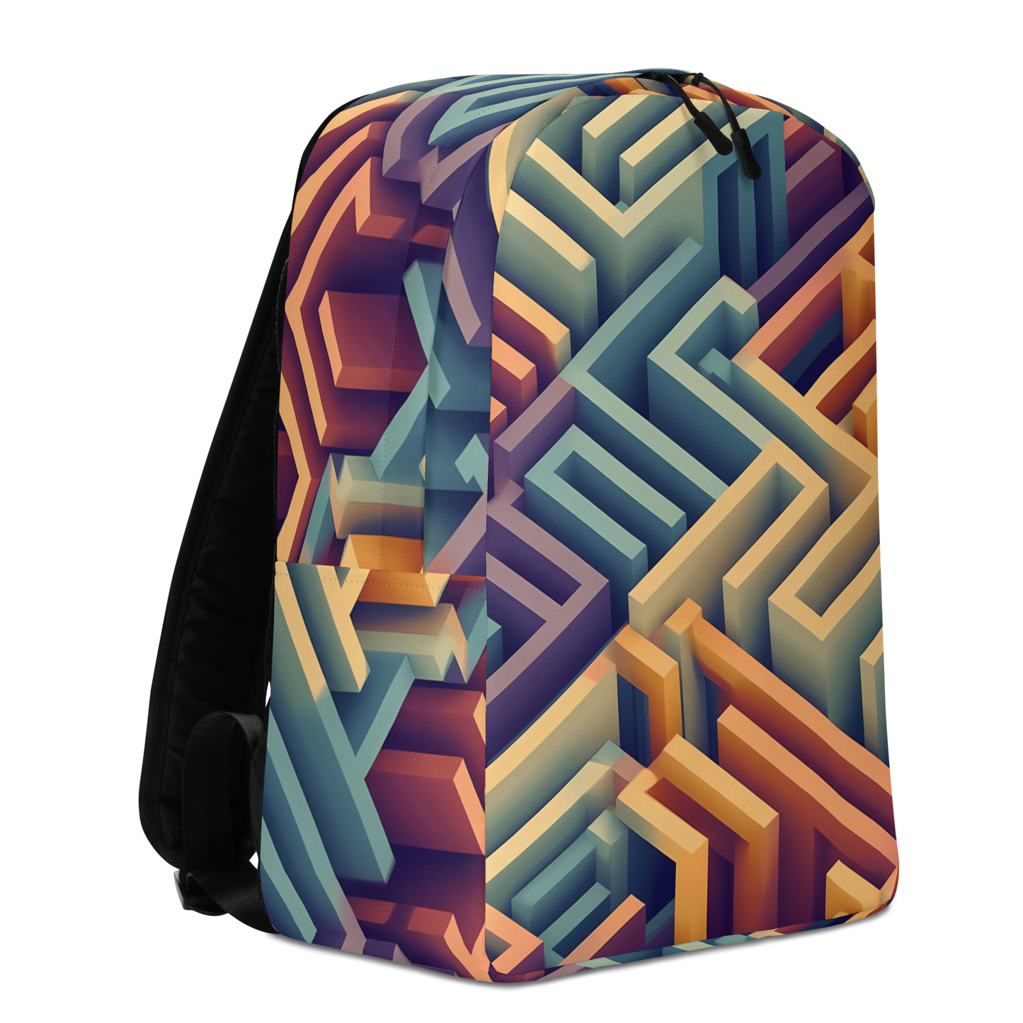 3D Maze Illusion | 3D Patterns | All-Over Print Minimalist Backpack - #3