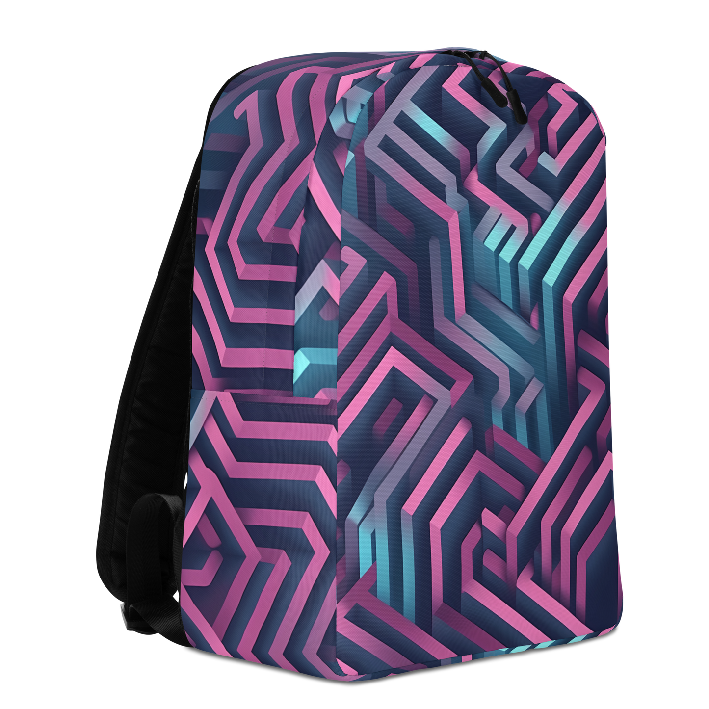 3D Maze Illusion | 3D Patterns | All-Over Print Minimalist Backpack - #4