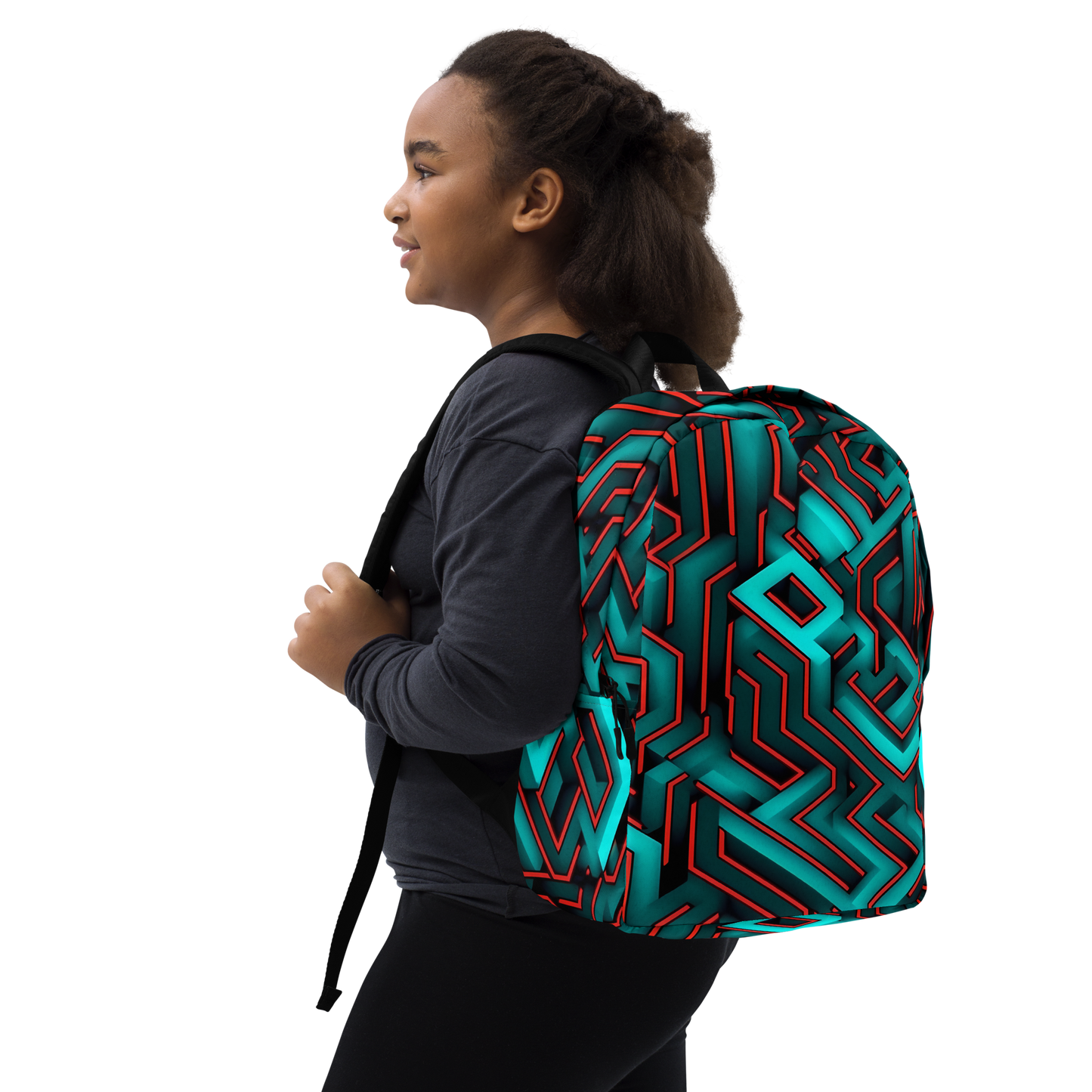 3D Maze Illusion | 3D Patterns | All-Over Print Minimalist Backpack - #2