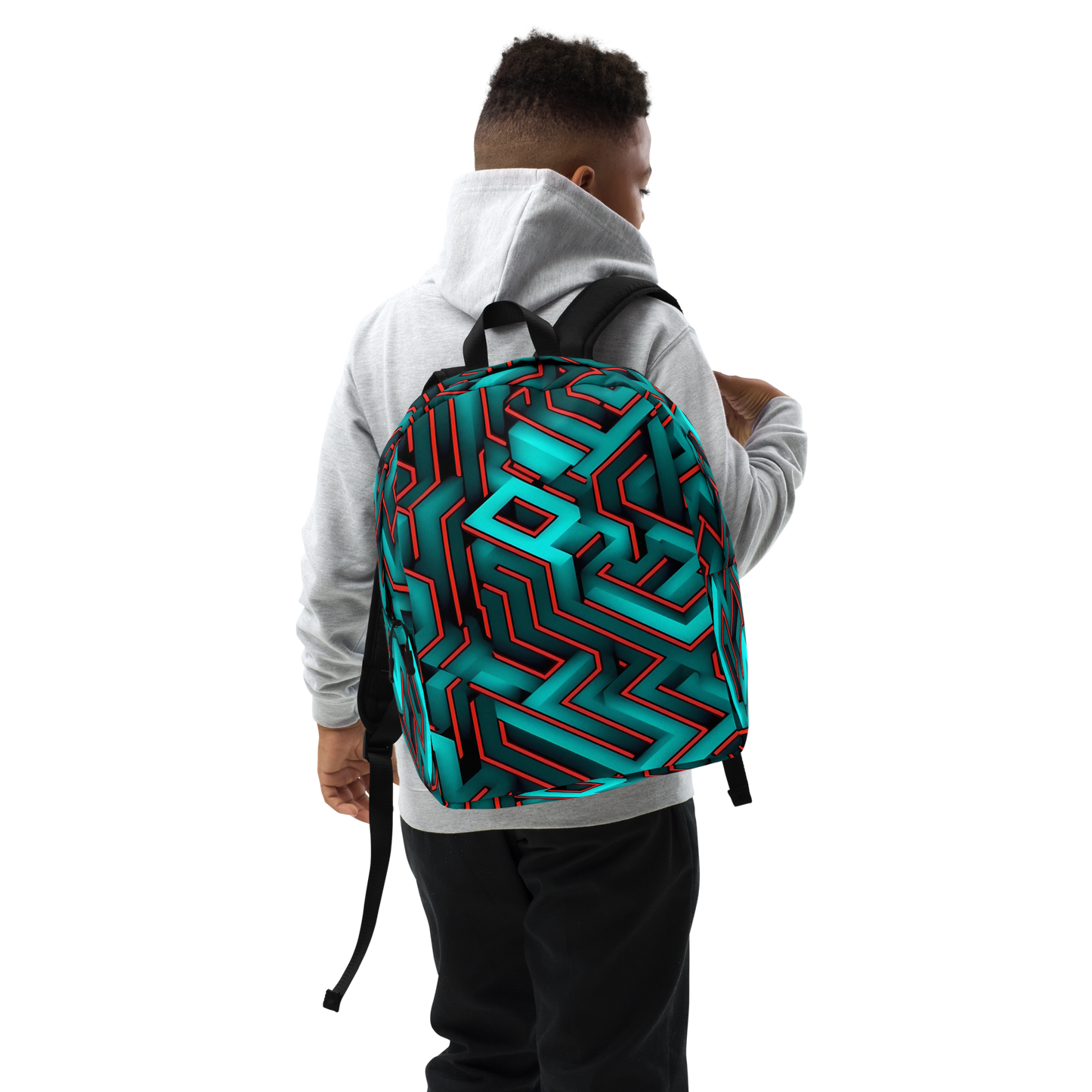 3D Maze Illusion | 3D Patterns | All-Over Print Minimalist Backpack - #2