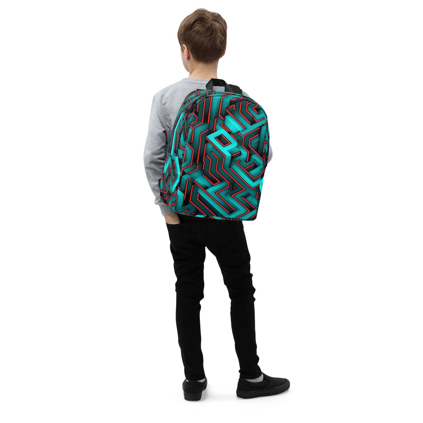 3D Maze Illusion | 3D Patterns | All-Over Print Minimalist Backpack - #2