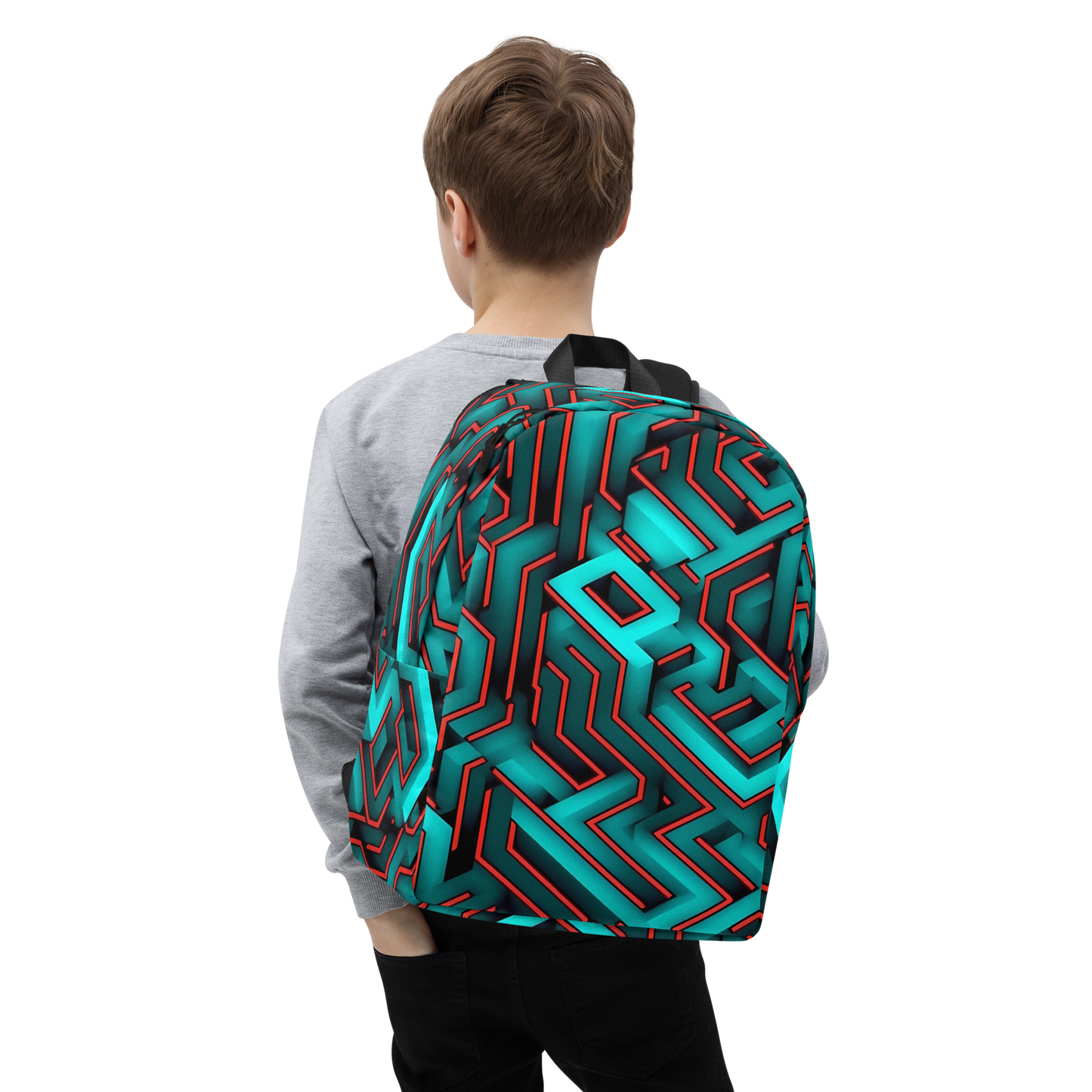 3D Maze Illusion | 3D Patterns | All-Over Print Minimalist Backpack - #2